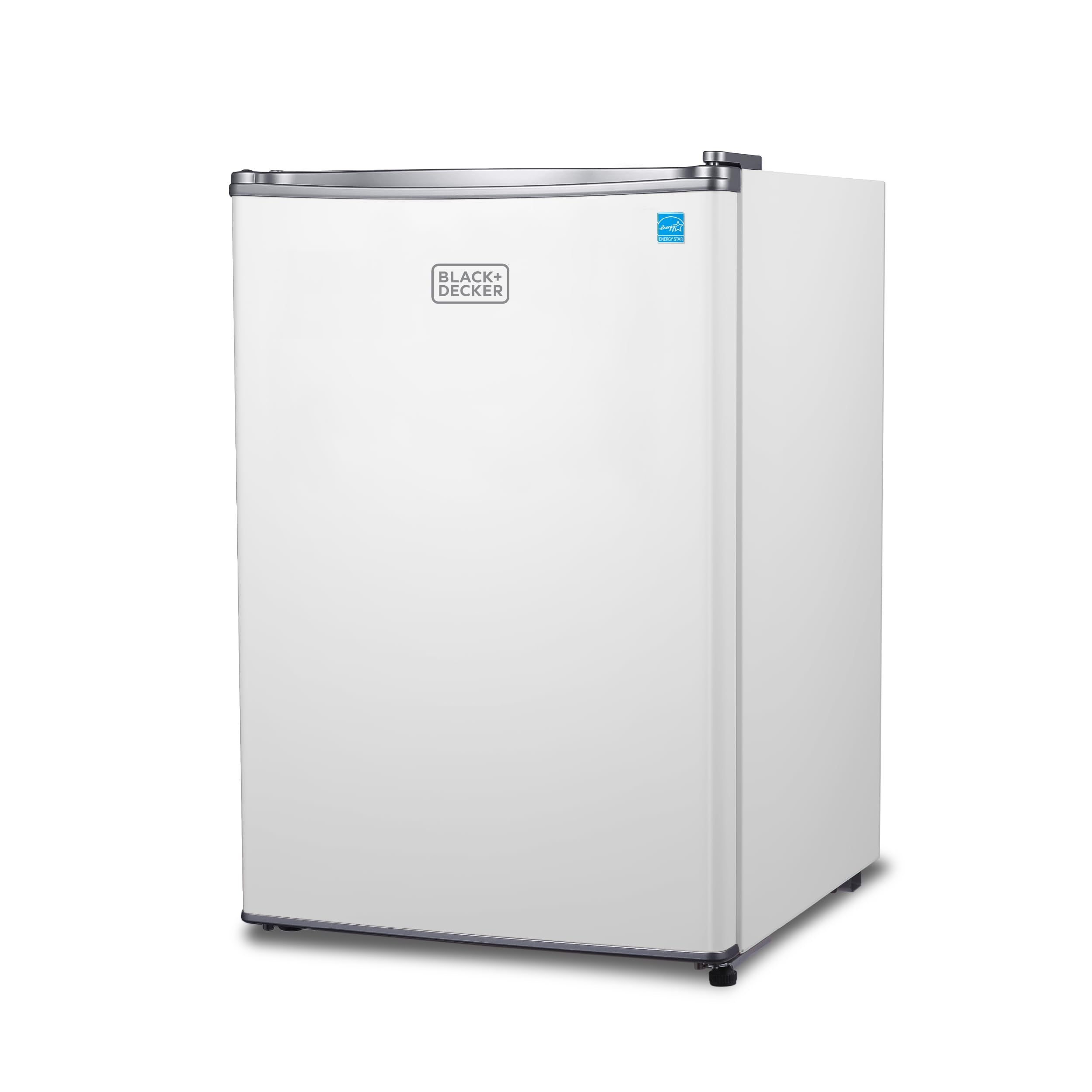 BLACK+DECKER 1.7 Cu. Ft. Compact Refrigerator, ENERGY STAR Certified, Single Door Mini Fridge with Chiller Compartment, Personal Fridge for Home or Dorm Room, R600a Refrigerant, BCRK17W, White