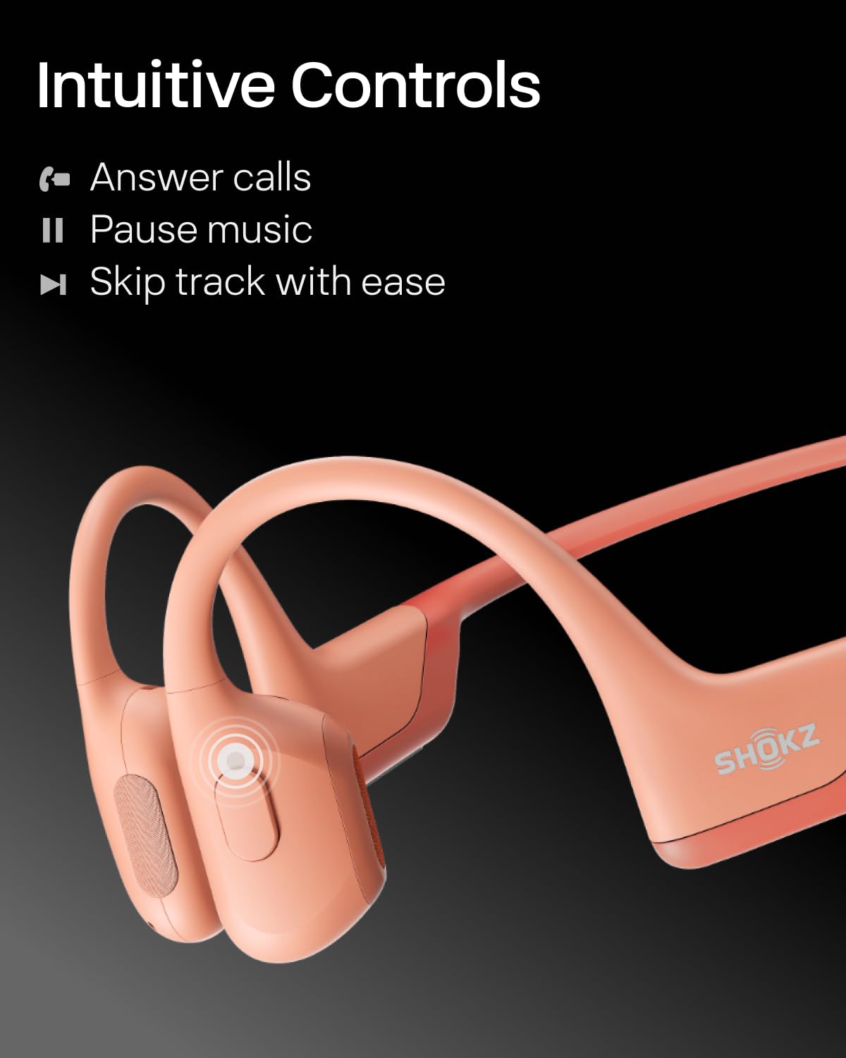 SHOKZ OpenRun Pro-Bone Conduction Headphones, Open-Ear Bluetooth Wireless Sport Headphones for Running and Workout, Sweat Resistant, Long Battery Life, Premium Deep Bass, Mic，with Hair Band, Black