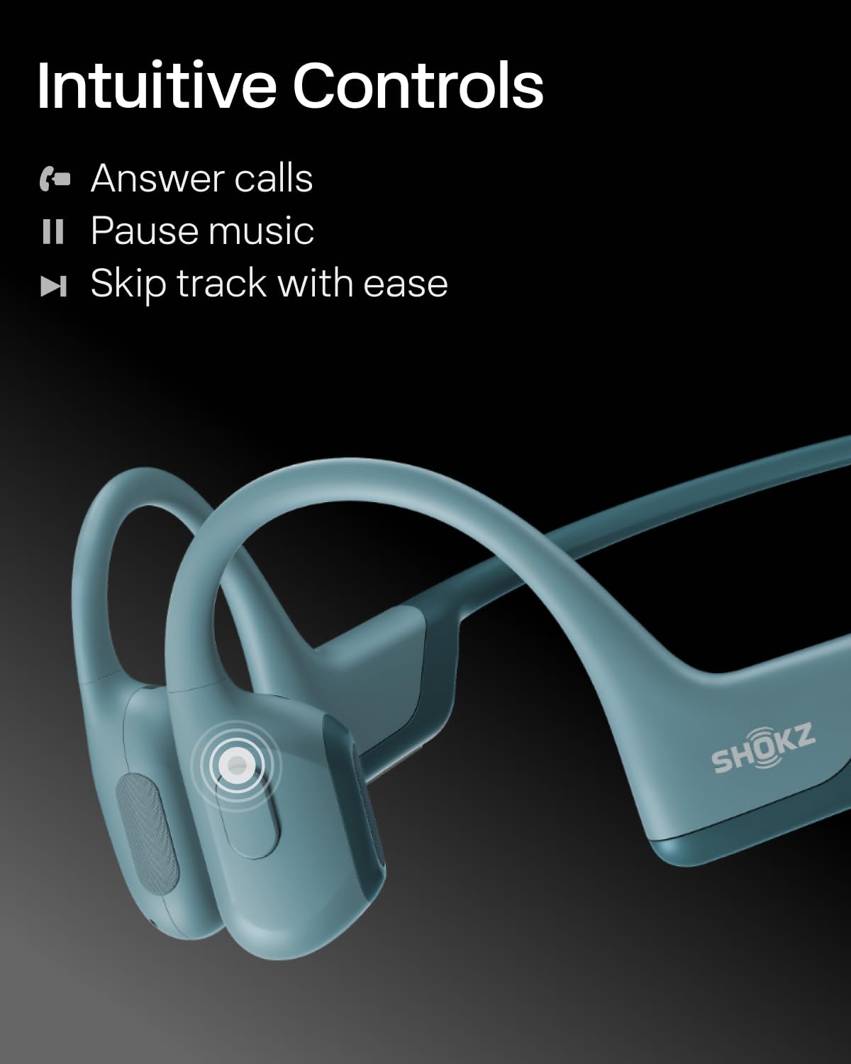 SHOKZ OpenRun Pro-Bone Conduction Headphones, Open-Ear Bluetooth Wireless Sport Headphones for Running and Workout, Sweat Resistant, Long Battery Life, Premium Deep Bass, Mic，with Hair Band, Black