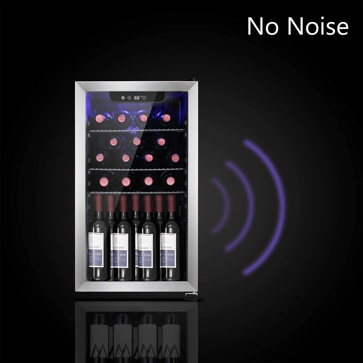 Antarctic Star Wine Cooler, Beverage Refrigerator, 16 Bottle Freestanding Quiet Wine Cellar Front Glass Door for Home and Bar, Digital Temp Control, 1.71 Cu.Ft.