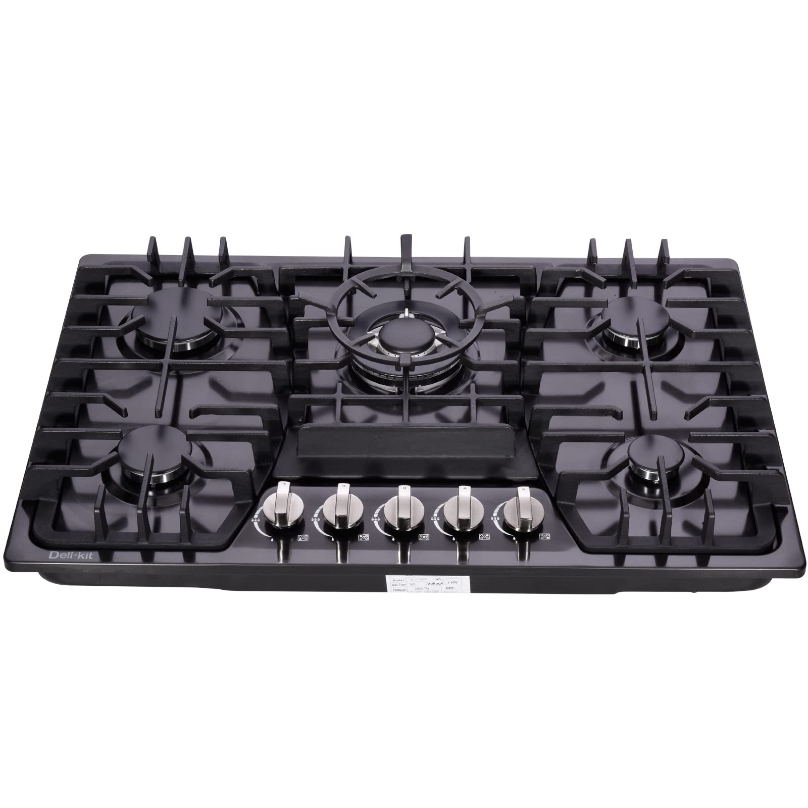 Deli-kit 30 Inch Gas Cooktop - Dual Fuel Sealed 5 Burners Built-In Stainless Steel Hob DK257-A03