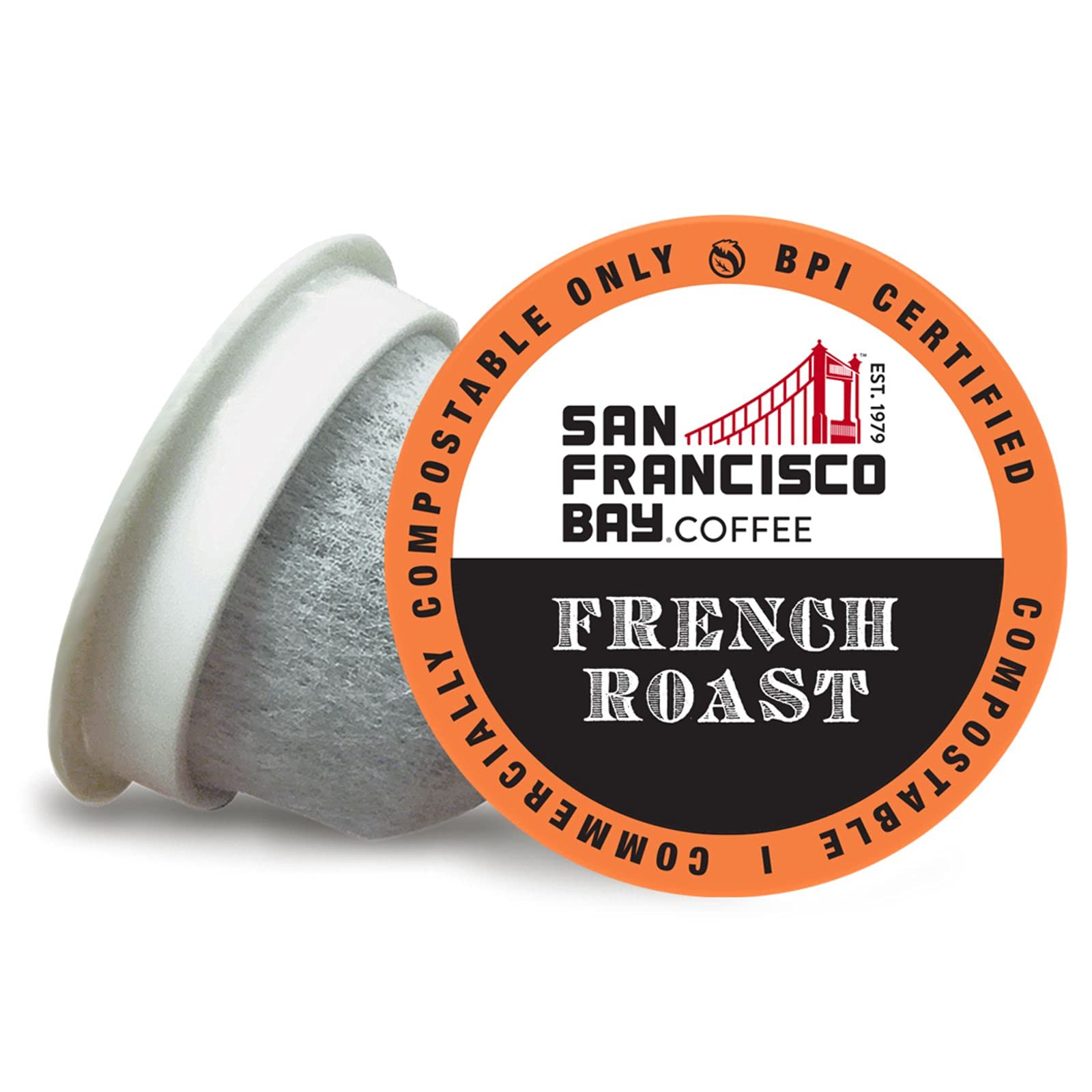 SAN FRANCISCO BAY SF Coffee OneCUP /Dark Roast Compostable Coffee Pods, K Cup Compatible Including Keurig 2.0 (Packaging May Vary), French Roast, 80 Count (Pack of 1)