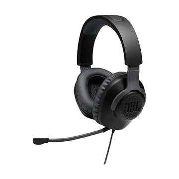 JBL Quantum 100 Wired Over-Ear Gaming Headset with a Detachable Voice-Focus Boom Mic, QuantumSOUND Signature, Lightweight Headband, Memory Foam Ear Cushion, PC and Gaming Console Compatible - Black