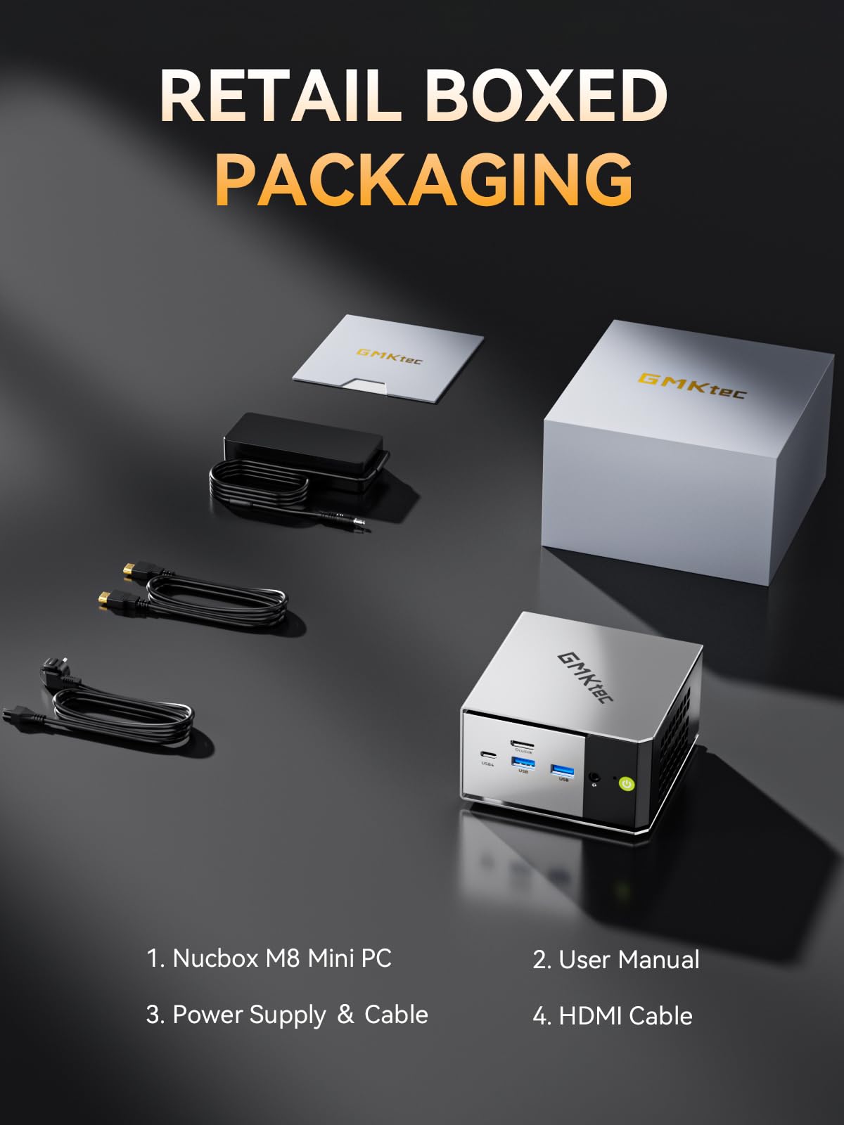 GMKtec Gaming Mini PC Ryzen 7640HS (Beats 6800H/6800U) 16GB DDR5 512GB NVMe SSD Dual NIC LAN 2.5GbE /WiFi 6E BT5.2 /USB4 Desktop Computers Office Home M6 Ultra