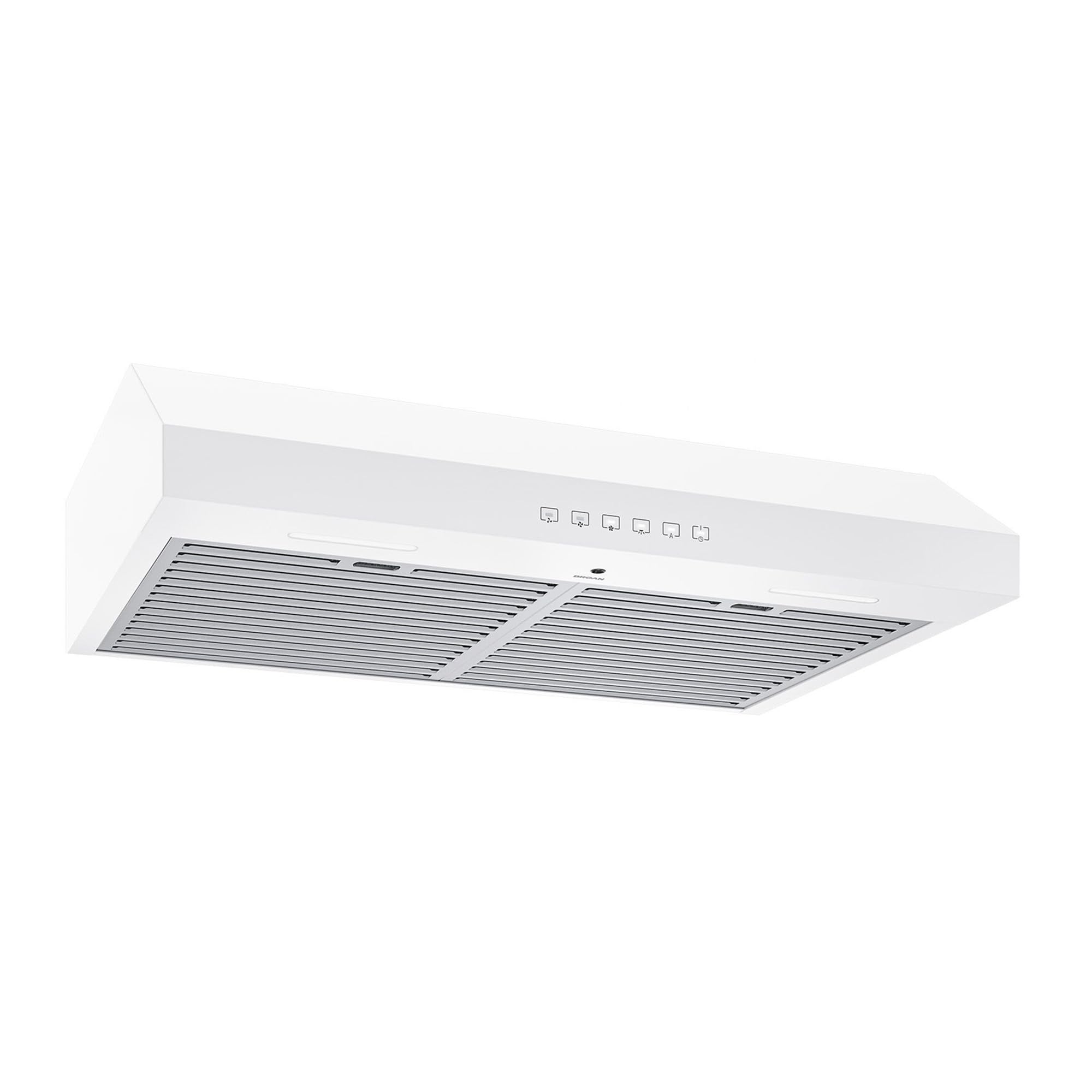 Broan-NuTone BCSQ130SS Three-Speed Glacier Under-Cabinet Range Hood with LED Lights ADA Capable, 1.5 Sones, 375 Max Blower CFM, 30-Inch, Stainless Steel