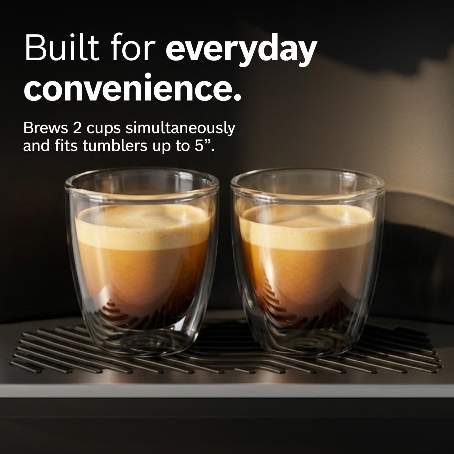 Bosch Fully Automatic Coffee and Espresso Machine - 36 Drinks, Double Cup Barista Style Super Coffee Maker - Touchscreen, Large Bean Capacity - Easy Clean, Maintenance - Silver - TQU60307