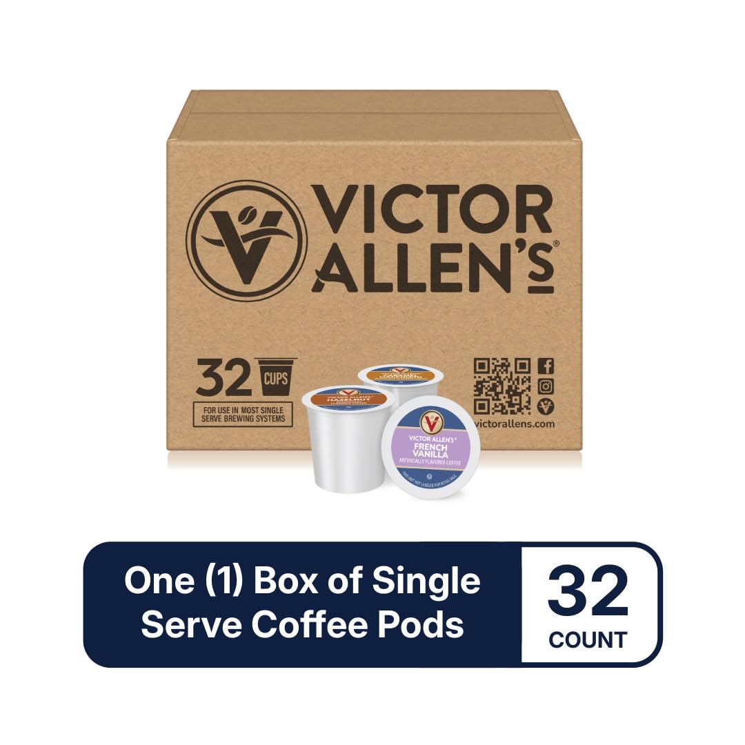 Victor Allen's Coffee Hazelnut Flavored, Medium Roast, 80 Count, Single Serve Coffee Pods for Keurig K-Cup Brewers