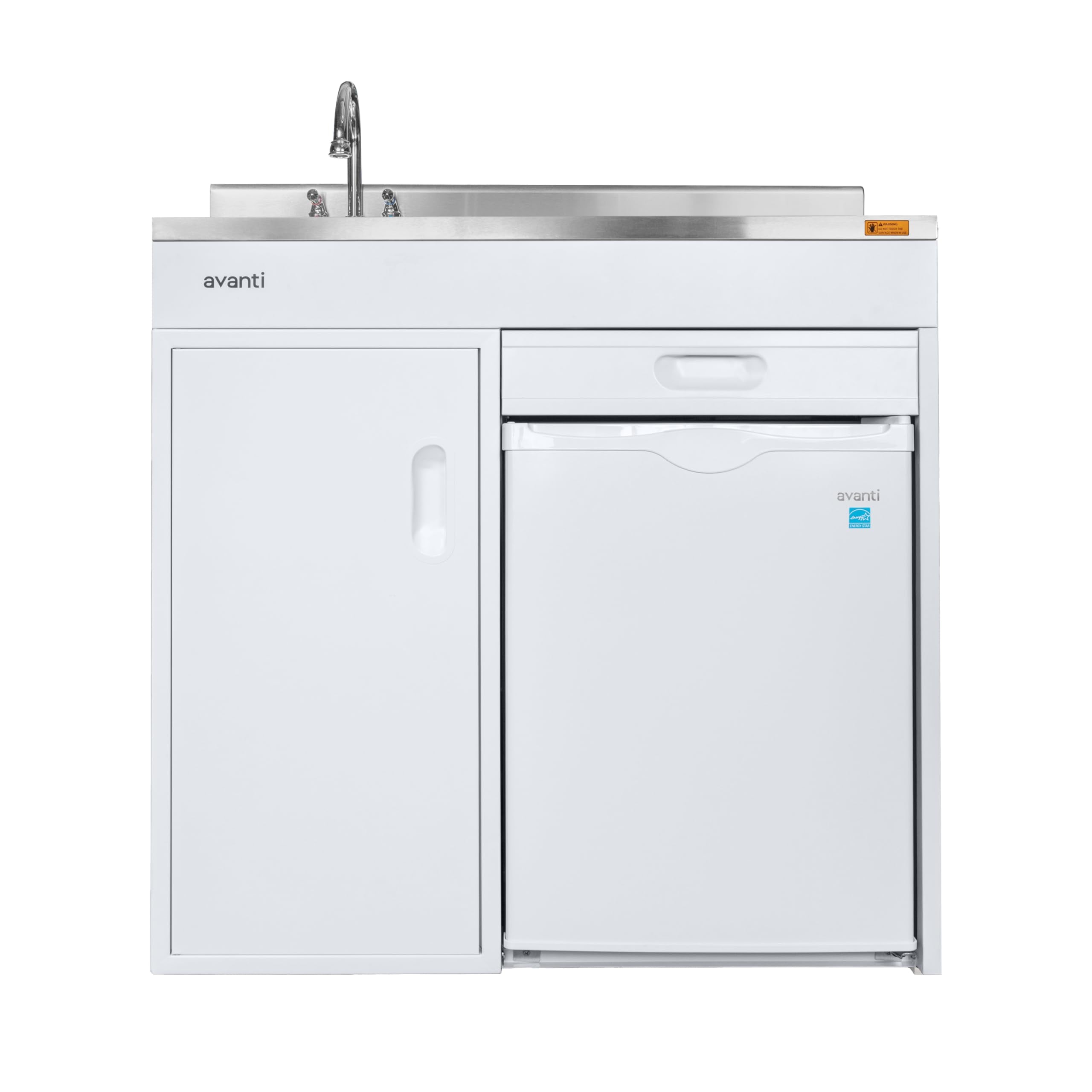 Avanti CK3616 36" Energy Star Rated Complete Compact Kitchen Stainless Steel Sink and White body