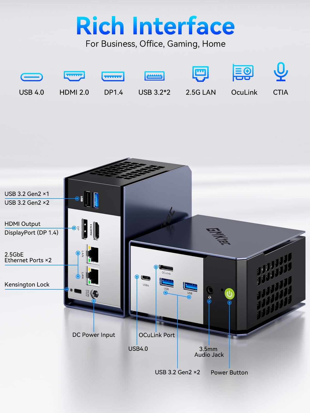 GMKtec Gaming Mini PC Ryzen 7640HS (Beats 6800H/6800U) 16GB DDR5 512GB NVMe SSD Dual NIC LAN 2.5GbE /WiFi 6E BT5.2 /USB4 Desktop Computers Office Home M6 Ultra