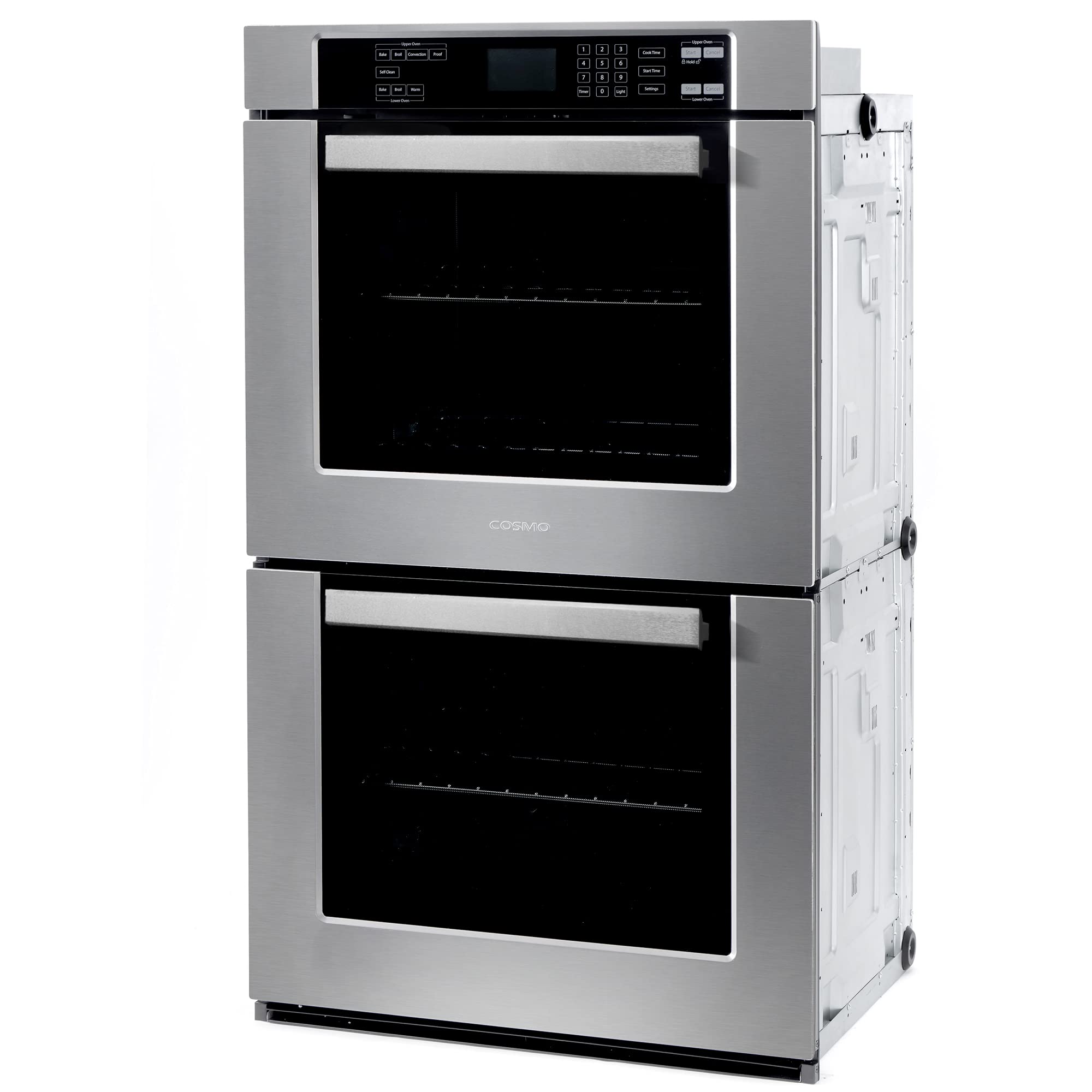 COSMO COS-30EDWC 30 in. Haven Collection Double Electric Wall Oven, True Convection, Blue Porcelain, Self Cleaning in Stainless Steel