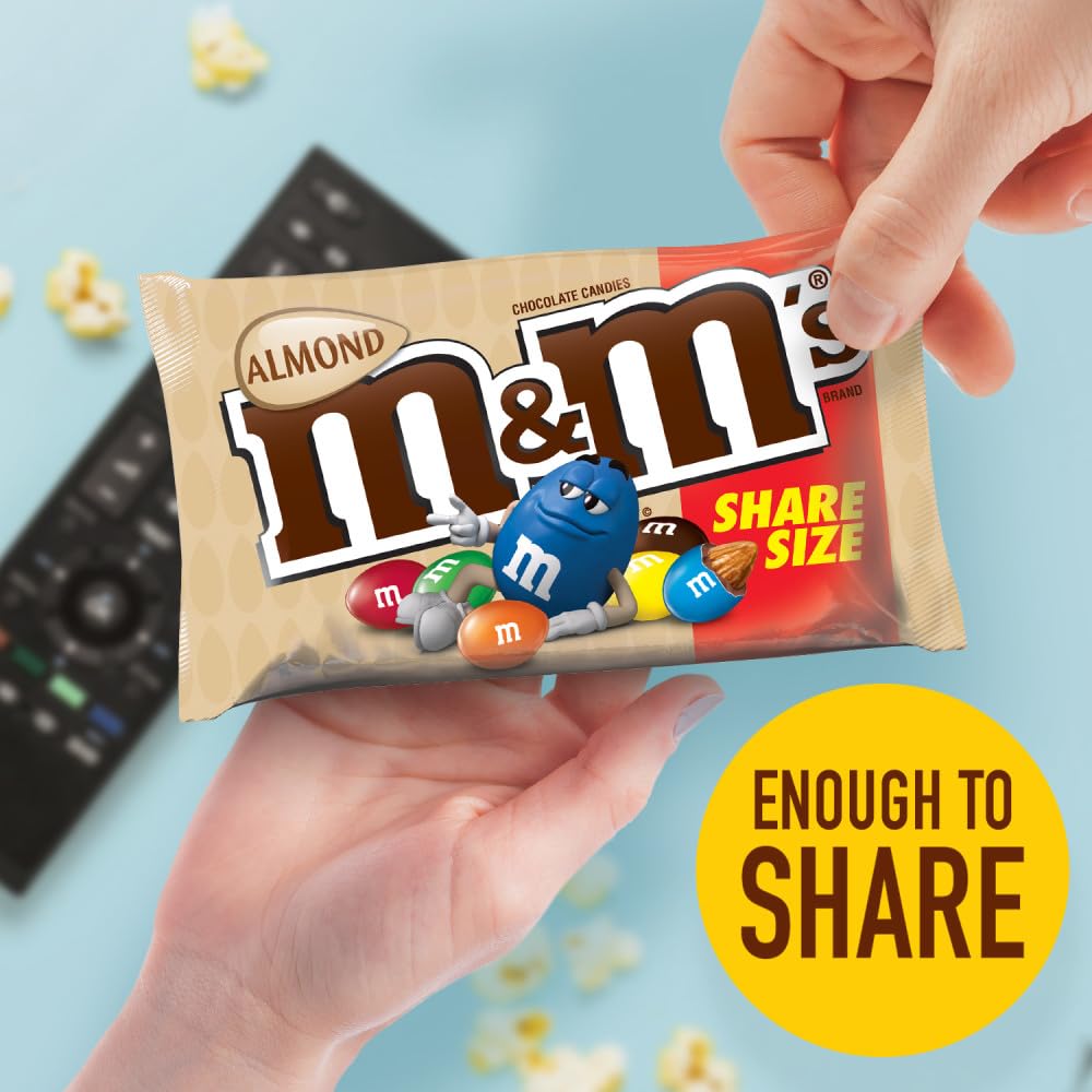 M&M'S Peanut Chocolate Candy, Full Size 1.74 oz Bag, Pack of 48 Bulk Candy Chocolate
