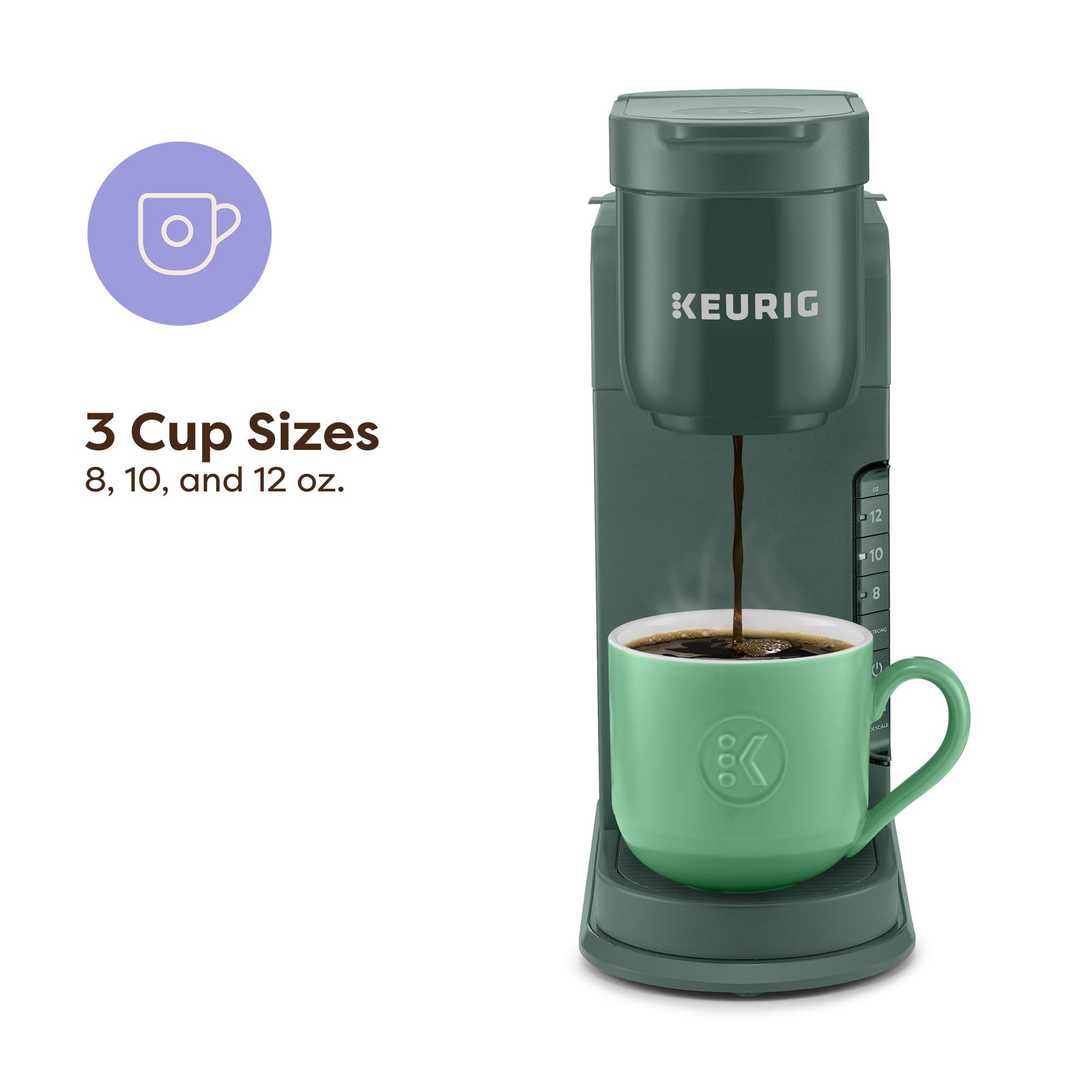 Keurig K-Express Single Serve K-Cup Pod Coffee Maker, 3 Brew Sizes, Strong Button Feature, 42oz Removable Reservoir, Warm Stone