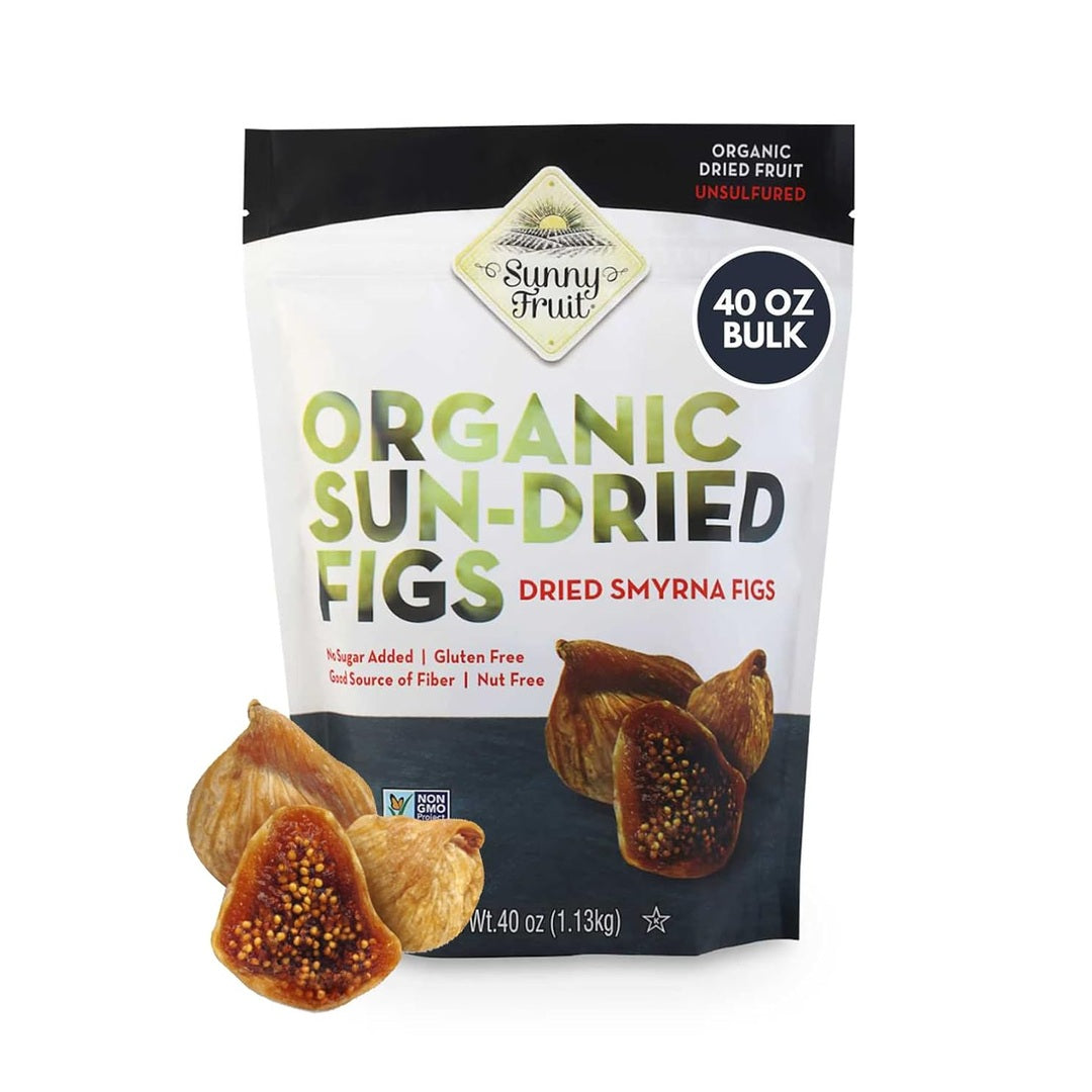 Sunny Fruit Organic Turkish Dried Figs, 2.5 Pound Bulk Bag | No Preservatives, No Sugar Added | Healthy, Sweet Snack | ORGANIC, NON-GMO, VEGAN, HALAL, KOSHER