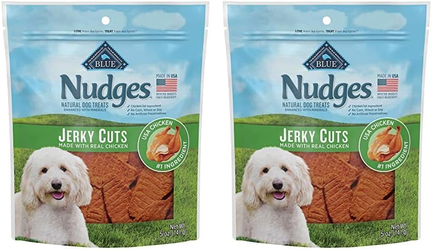 Blue Buffalo Nudges Jerky Bites Dog Treats, Made in the USA with Natural Ingredients, Bite-Sized Pieces, Chicken, 16-oz Bag