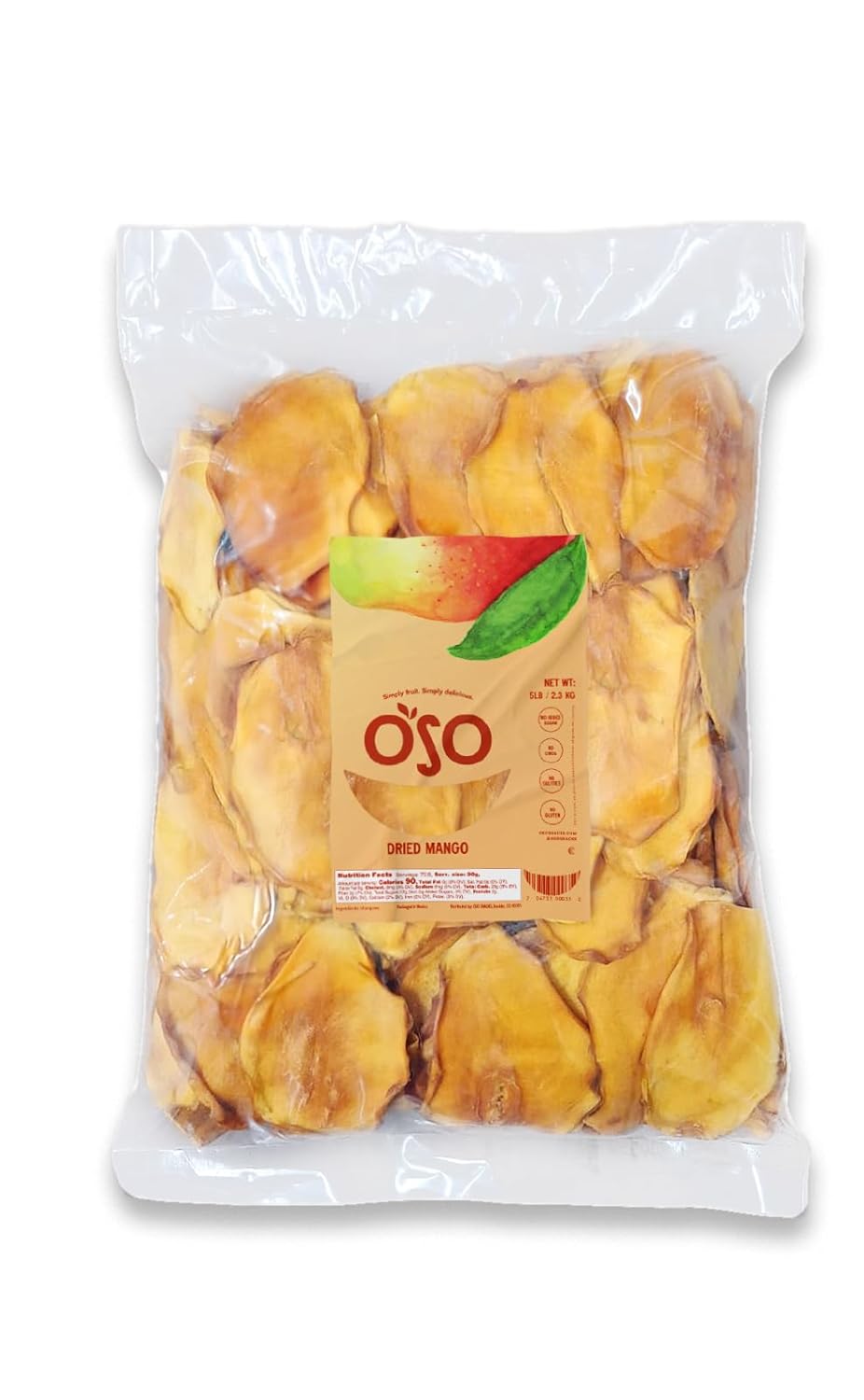 Oso Snacks Dried Mango Slices – Premium Quality, Large Pieces Only! No Added Sugar, No Preservatives, 100% Fruit! One Ingredient. No GMO. Vegan. Naturally Sweet & Delicious Healthy Snack.