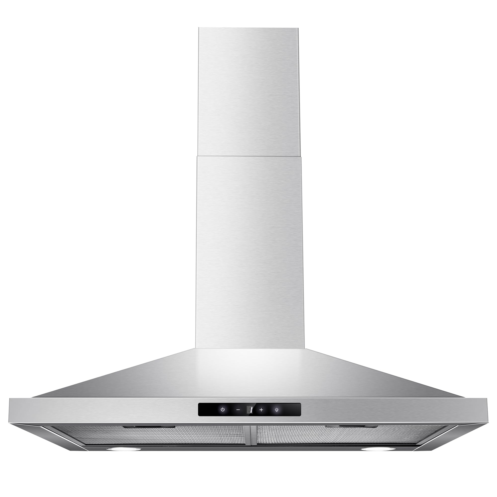 Tieasy Wall Mount Range Hood 30 inch with Ducted/Ductless Convertible Duct, Stainless Steel Chimney-Style Over Stove Vent Hood with LED Light, 3 Speed Exhaust Fan, 450 CFM