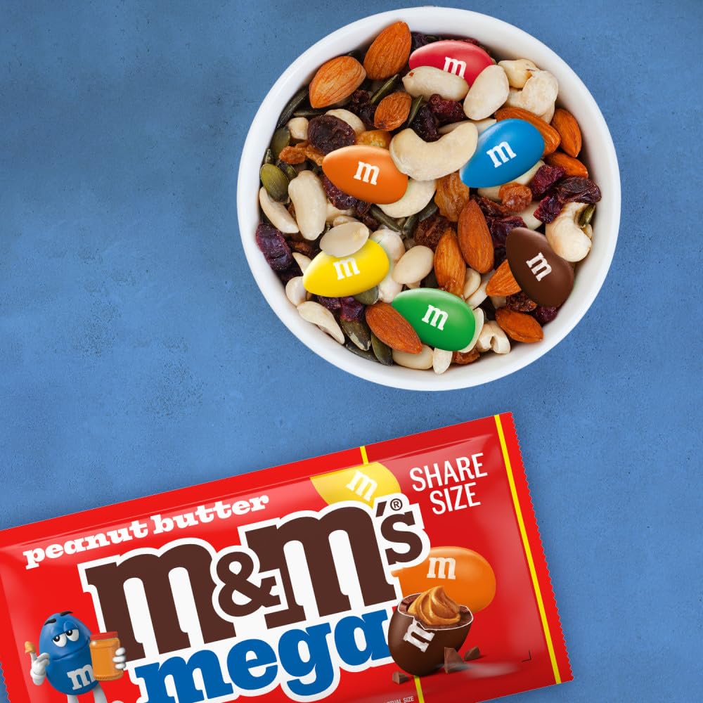 M&M'S Peanut Chocolate Candy, Full Size 1.74 oz Bag, Pack of 48 Bulk Candy Chocolate
