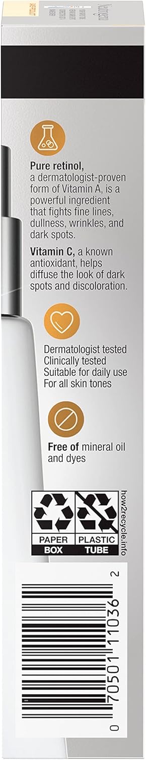 NEUtrogena Rapid Tone Repair Dark Spot Corrector Face Serum With Hyaluronic Acid, Retinol & Vitamin C, Daily Anti Wrinkle Retinol Serum & Dark Spot Corrector To Brighten & Even Tone, 1 Oz