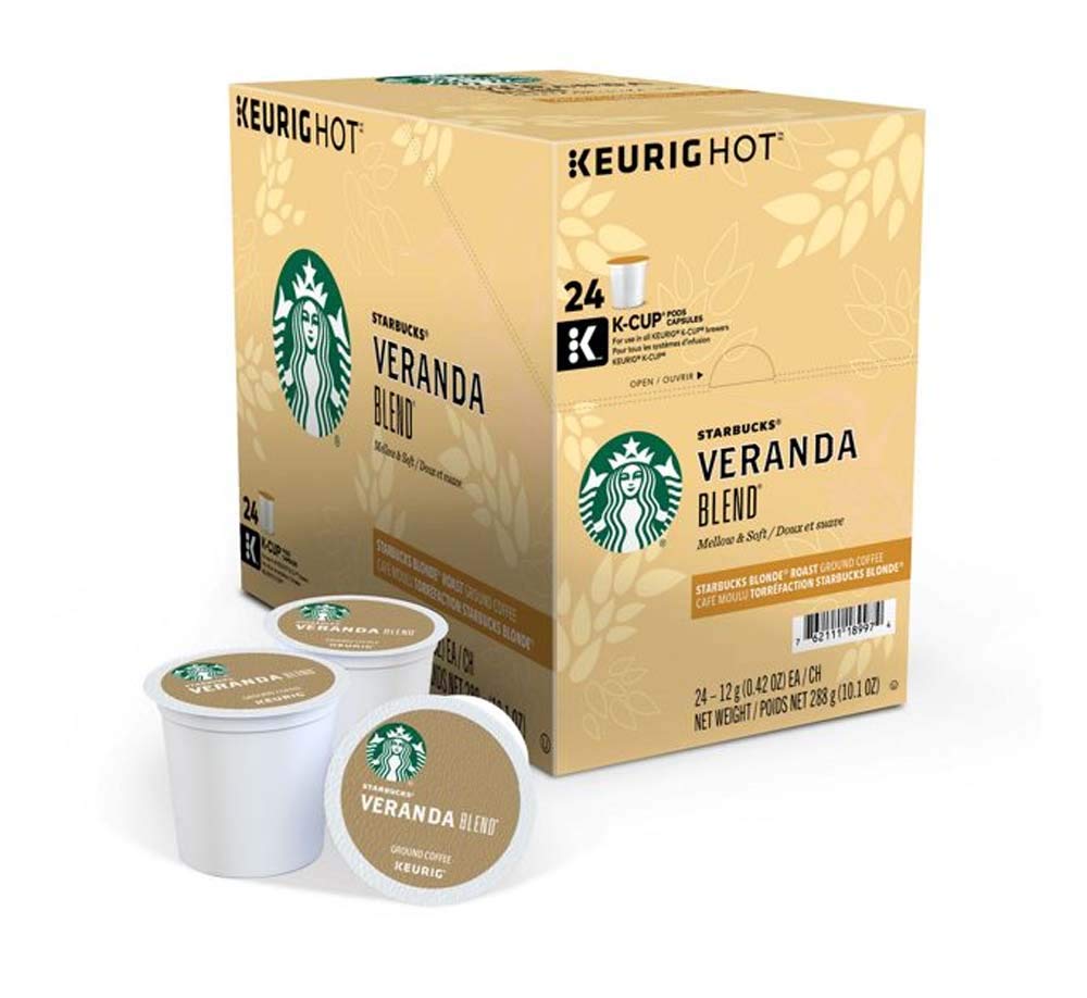 Starbucks K-Cup Coffee Pods, Starbucks Blonde Roast Hot or Iced Coffee, Veranda Blend, 96 Keurig Pods