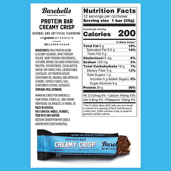 Barebells Protein Bars Salty Peanut - 12 Count, 20g High Protein Treats - Chocolate Nutrition Bar with 1g Total Sugars - On-The-Go Breakfast or Post-Workout Snack