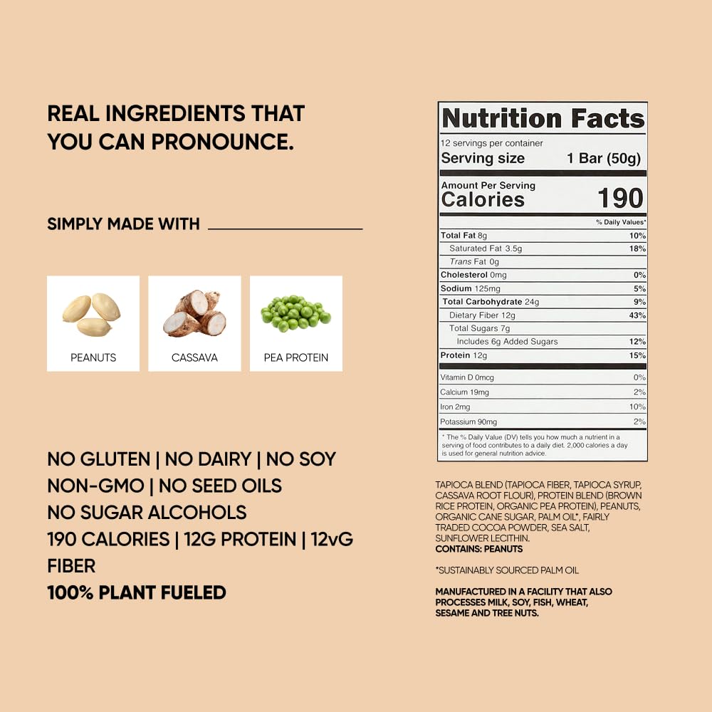 TRUBAR Vegan Protein Bars - Soy Free, Dairy Free, Gluten Free Protein Bars - No Sugar Alcohols - Non-GMO - 12g of Protein - It's Mint To Be Chip - 12 Count