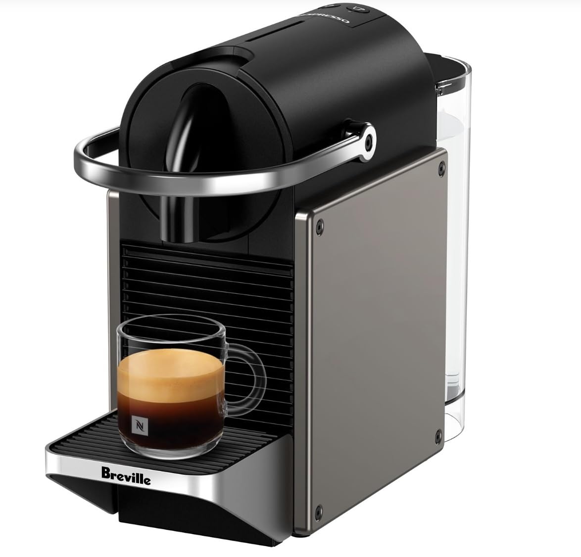 Nespresso BEC430TTN Pixie Espresso Machine by Breville, Titan