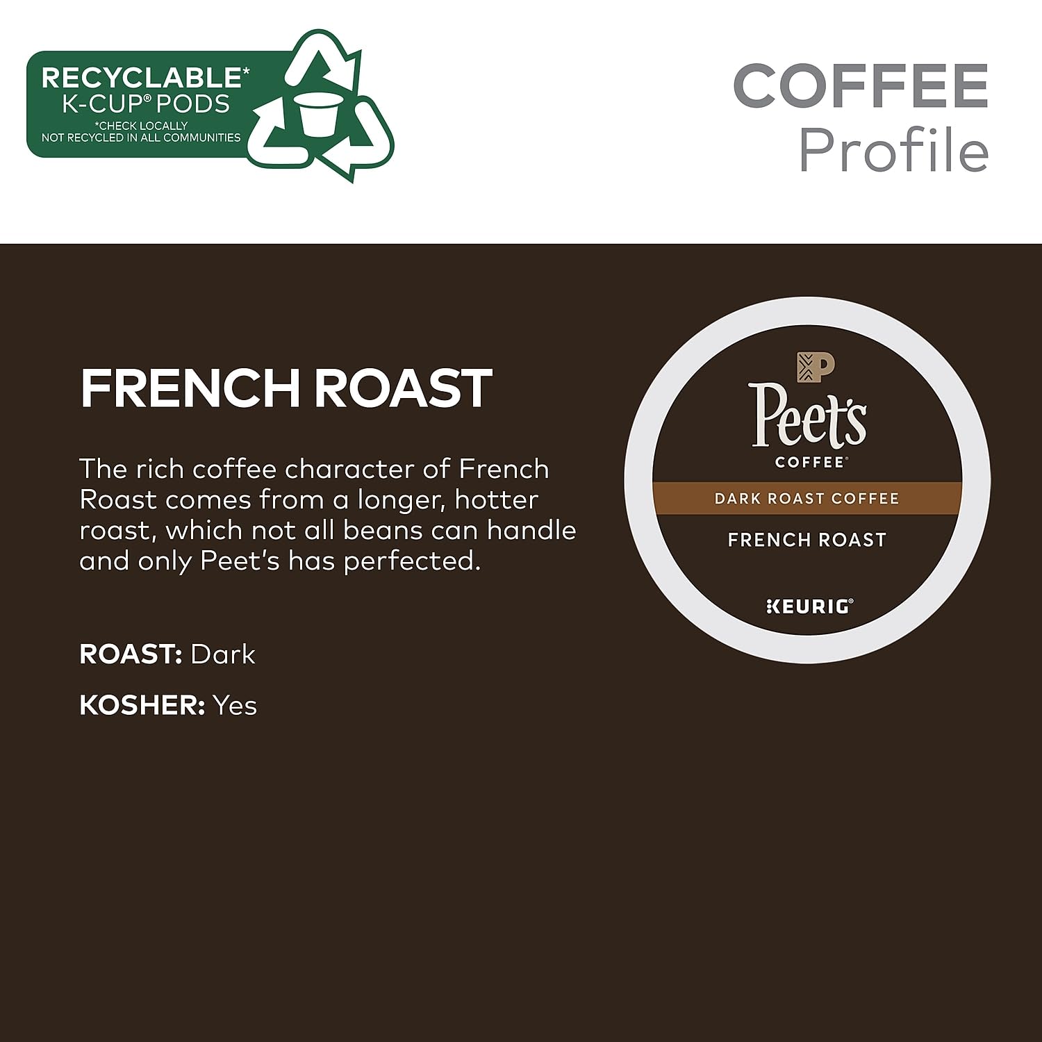 Peet's Coffee, Dark Roast Keurig K-Cup Pods - Major Dickason's Blend 75 Count (1 Box of 75 Pods)