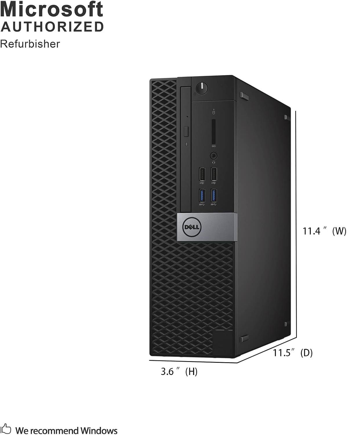 Dell Optiplex 3040 SFF Business Desktop PC, Core i3-6100 3.7GHz, 8GB RAM, 256GB Solid State Drive, HDMI, RJ45, Windows 11 Pro 64bit (Renewed)