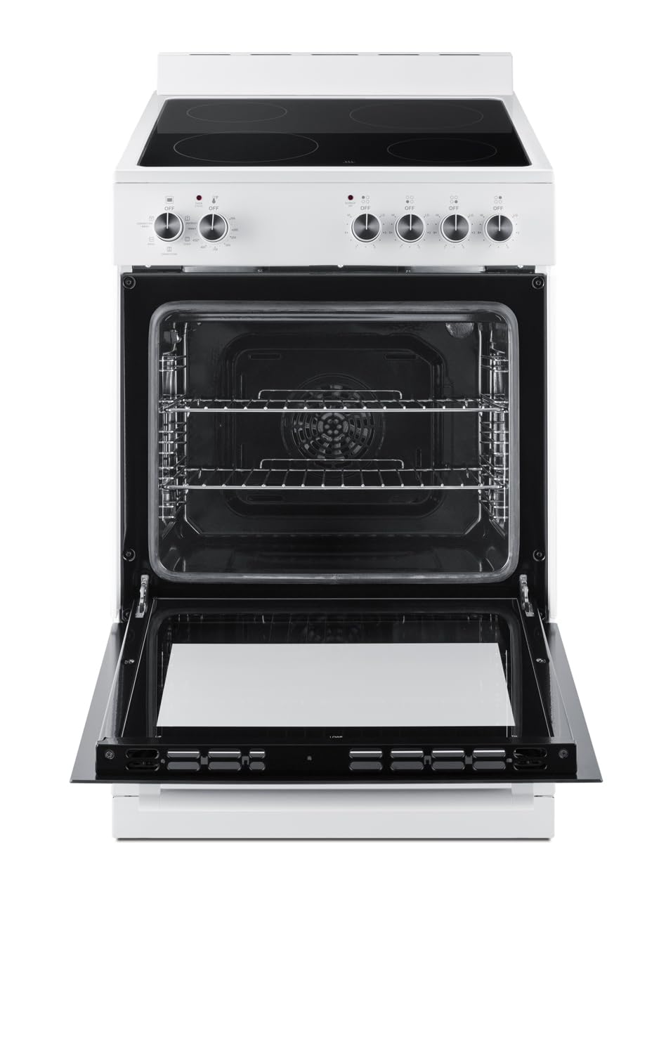 Summit 24” Electric Smooth Top Range, Large 2.44 cu.ft. oven. ADA Compliant, White- REXT24W