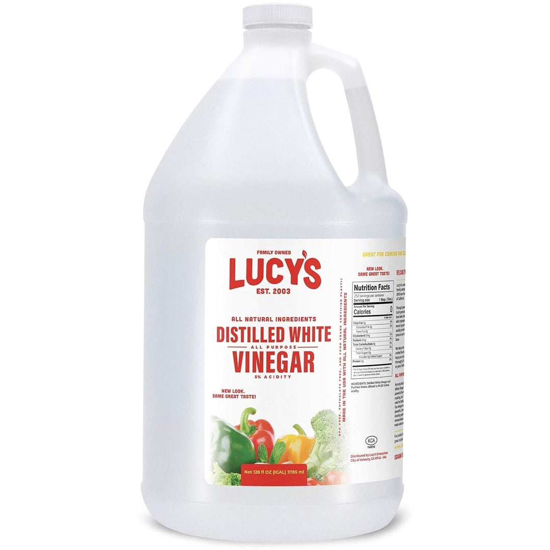 Lucy's Family Owned - Natural Distilled White Vinegar, 1 Gallon (128 oz) - 5% Acidity (White Vinegar, 1 Gallon (128 fl oz.))