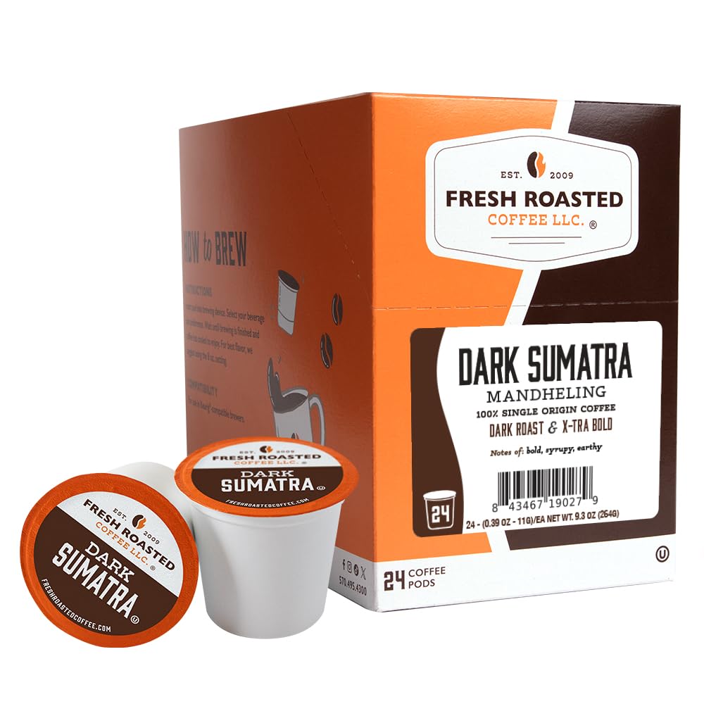 Fresh Roasted Coffee, Italian Roast, Dark, 96 Pods for K Cup Brewers
