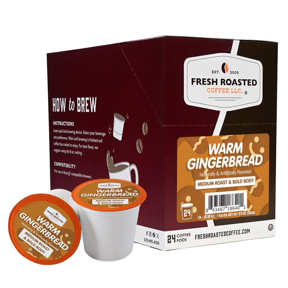 Fresh Roasted Coffee, Italian Roast, Dark, 96 Pods for K Cup Brewers