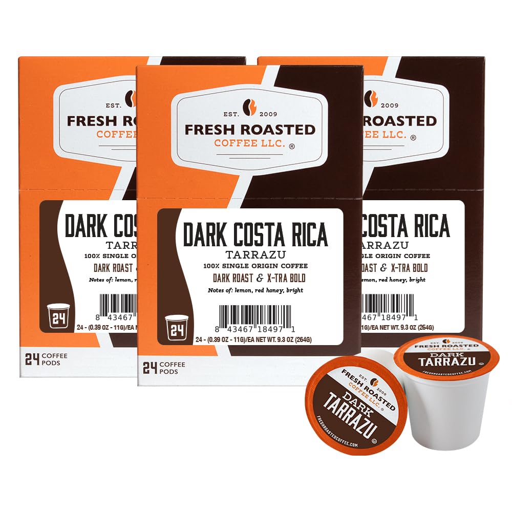 Fresh Roasted Coffee, Italian Roast, Dark, 96 Pods for K Cup Brewers