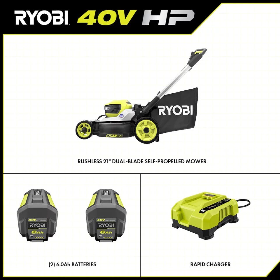 40V HP Brushless 21 in. Cordless Battery Walk Behind Dual-Blade Self-Propelled Walk Mower