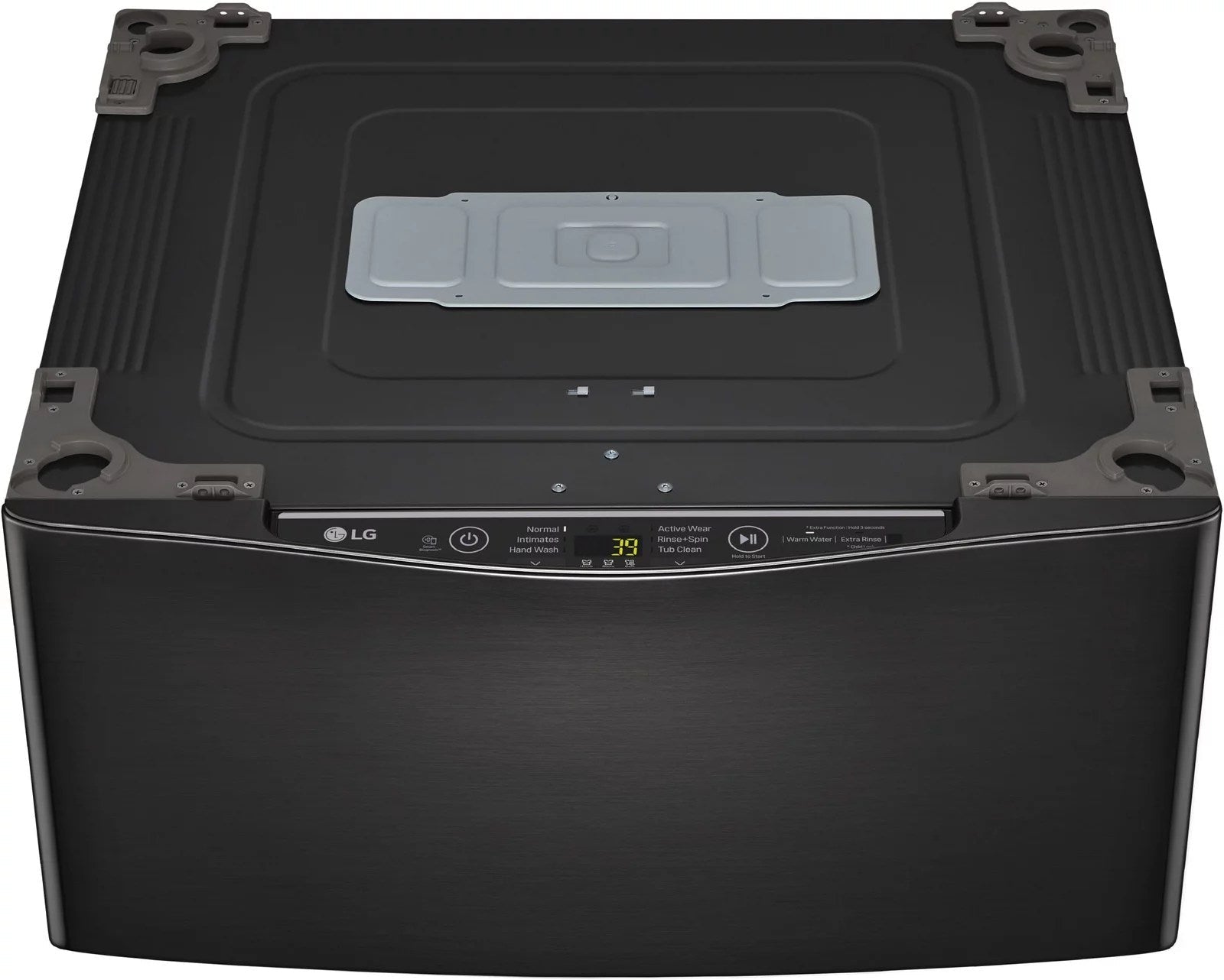 LG – SideKick 1.0 Cu. Ft. High-Efficiency Smart Top Load Pedestal Washer with 3-Motion Technology – Black steel