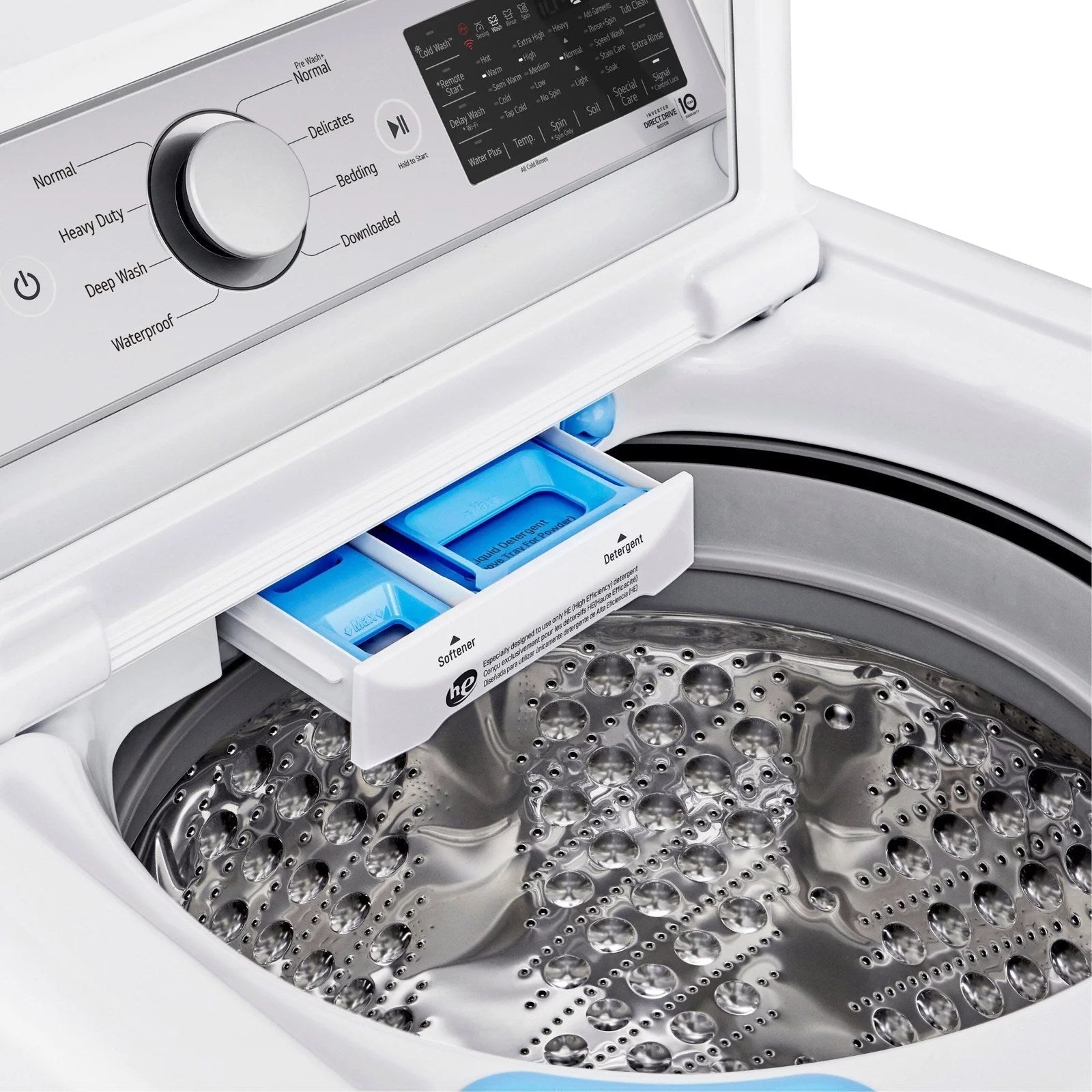 LG – 5.5 Cu. Ft. Smart Top Load Washer with TurboWash3D – White
