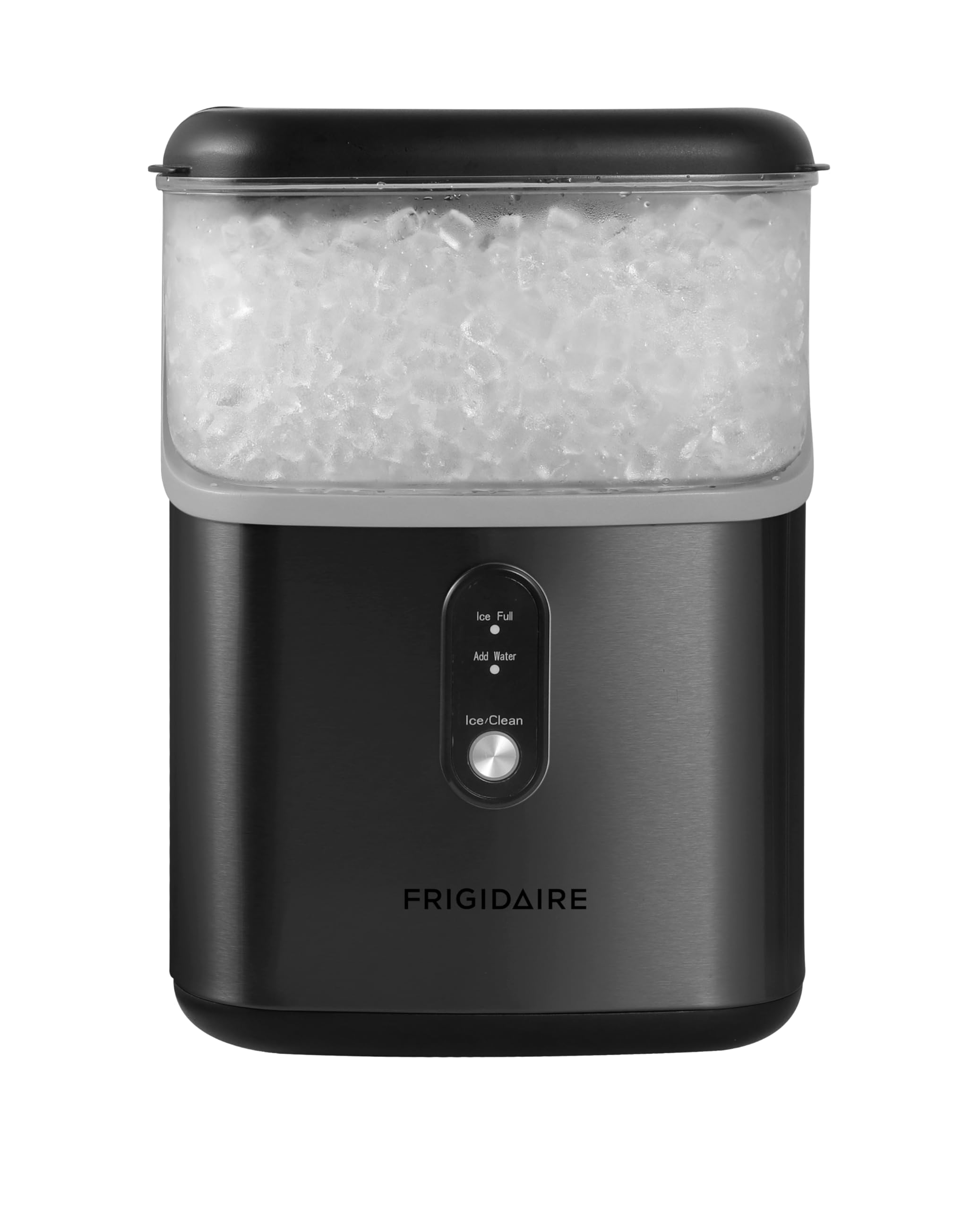 Frigidaire Countertop Crunchy Chewable Nugget Ice Maker, Compact, 33lbs per Day, Metallic Finish
