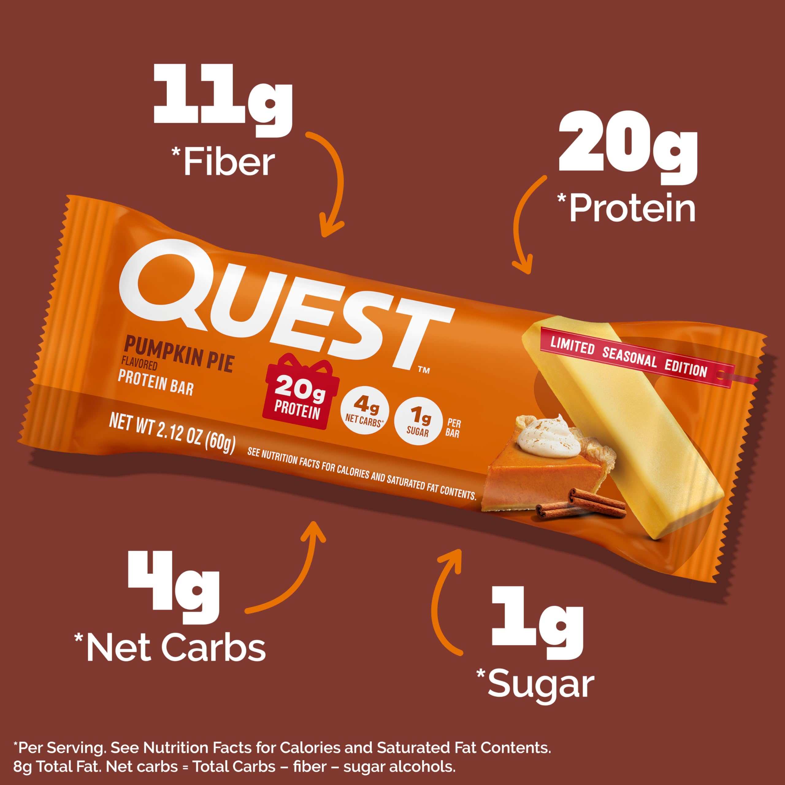 Quest Nutrition Chocolate Chip Dough Cookie Protein Bars, 21g Protein, 1g Sugar, 4g Net Carb, High Fiber, Gluten Free, Keto Friendy, 12 Count