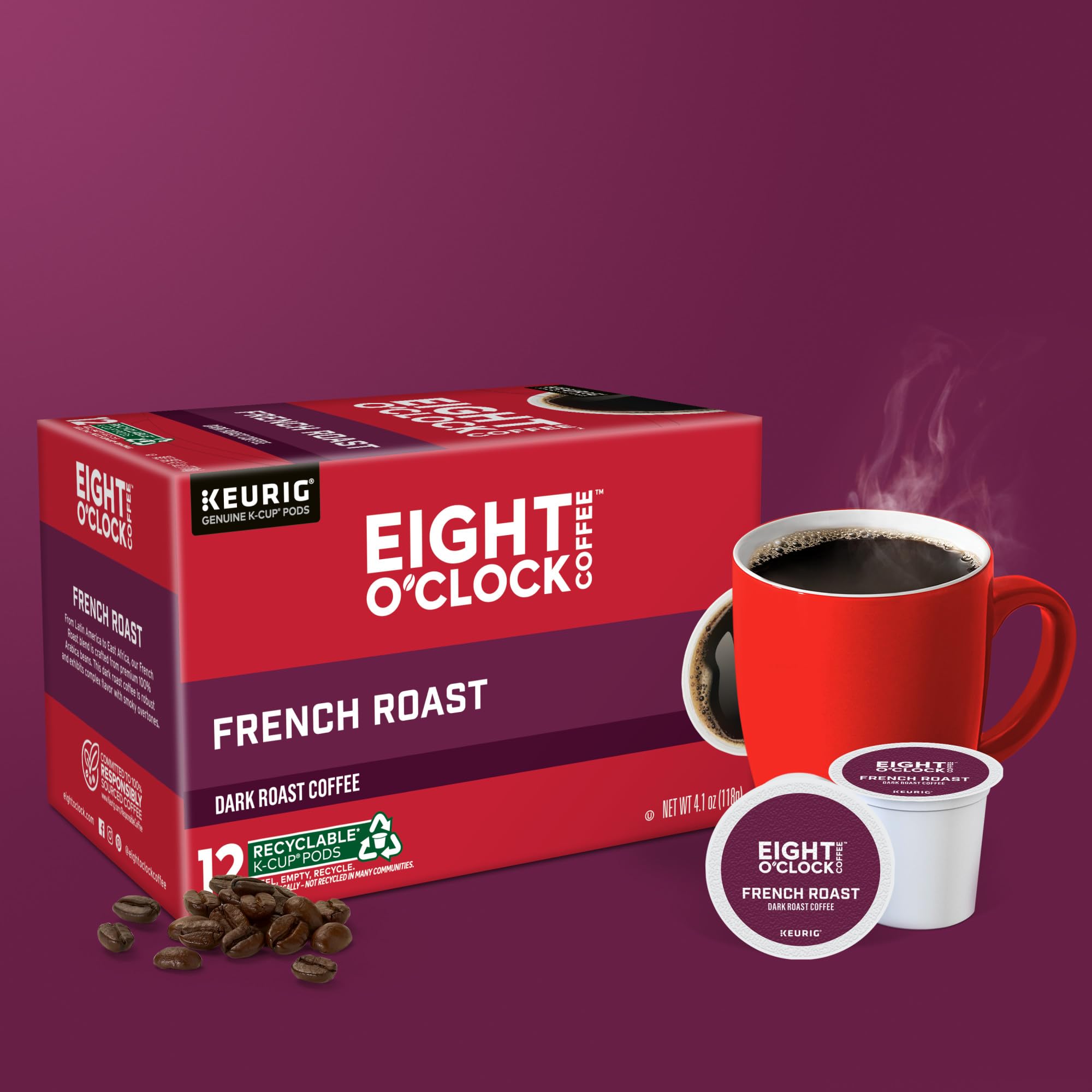 Eight O'Clock Coffee The Original, Single-Serve Keurig K-Cup Pods, Medium Roast Coffee Pods, 72 Count