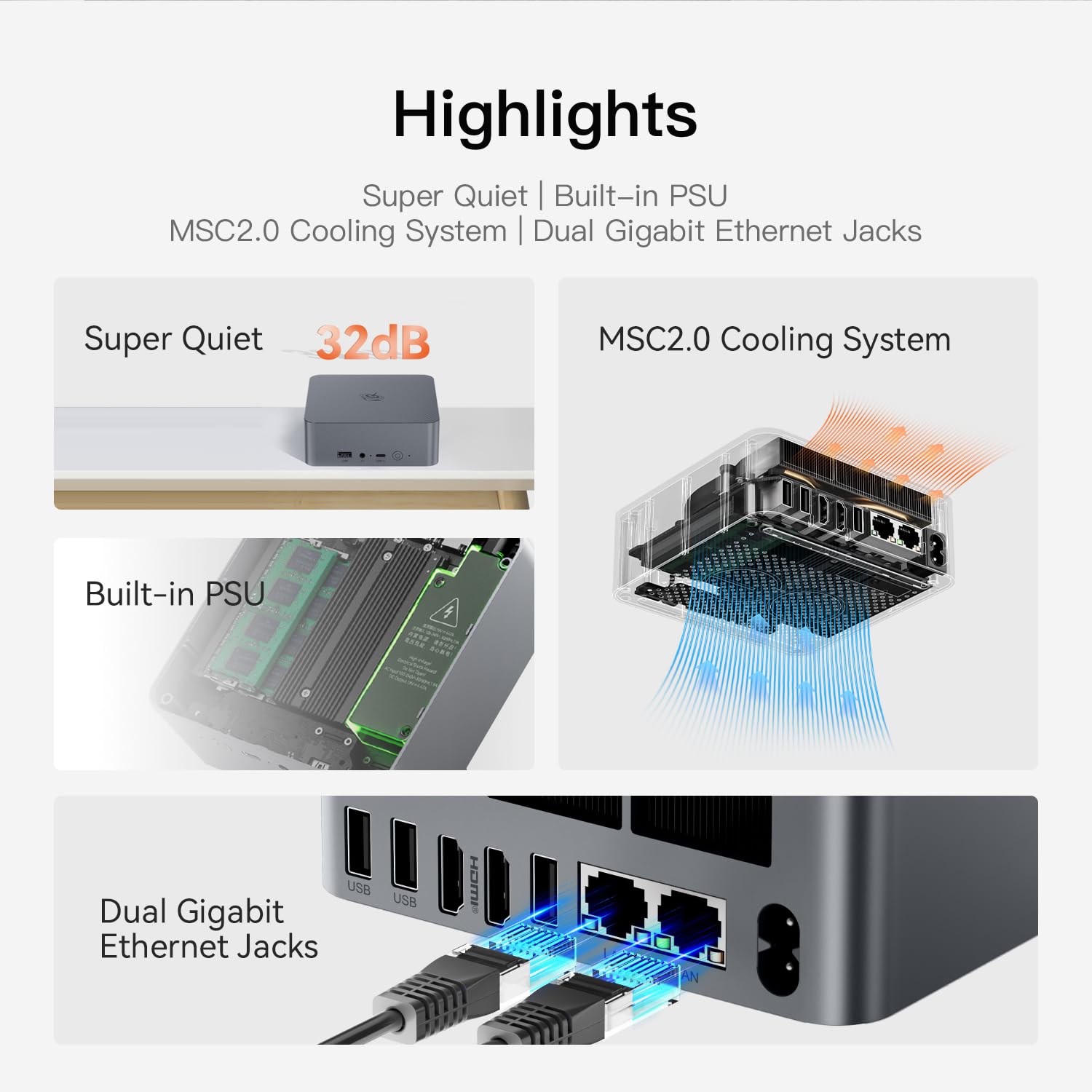 Beelink SER3 Mini PC, AMD Ryzen 3 3200U(14nm, 2C/4T) up to 3.5GHz, Mini Gaming Computer 16GB DDR4 RAM 500GB PCIE3.0 X4 SSD, Micro PC 4K@60Hz Dual Display, Mini Computer WiFi6/BT5.2/HTPC/W-11 Pro