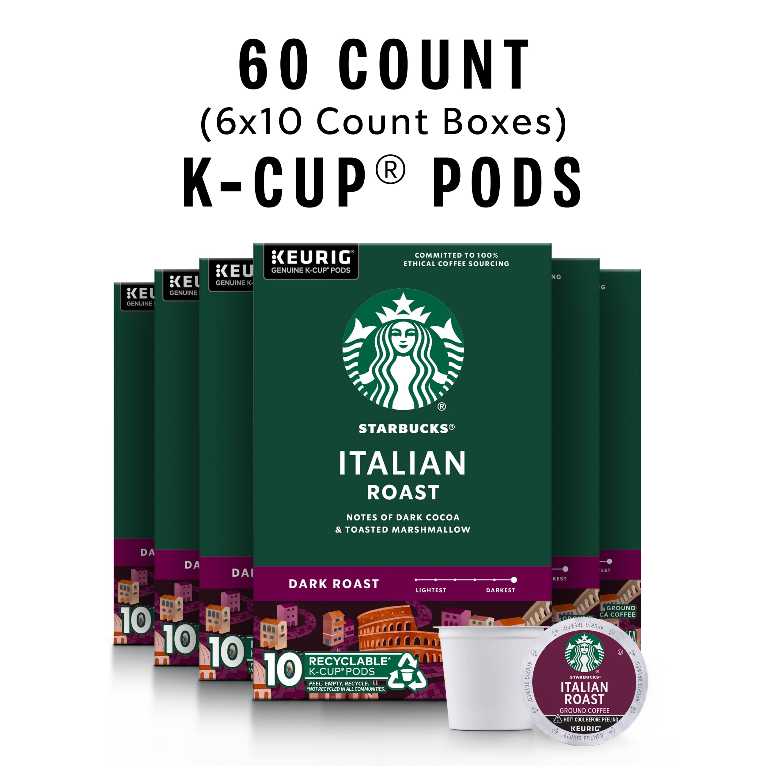 Starbucks K-Cup Coffee Pods, Dark Roast Hot or Iced Coffee, French Roast, 96 Keurig Pods
