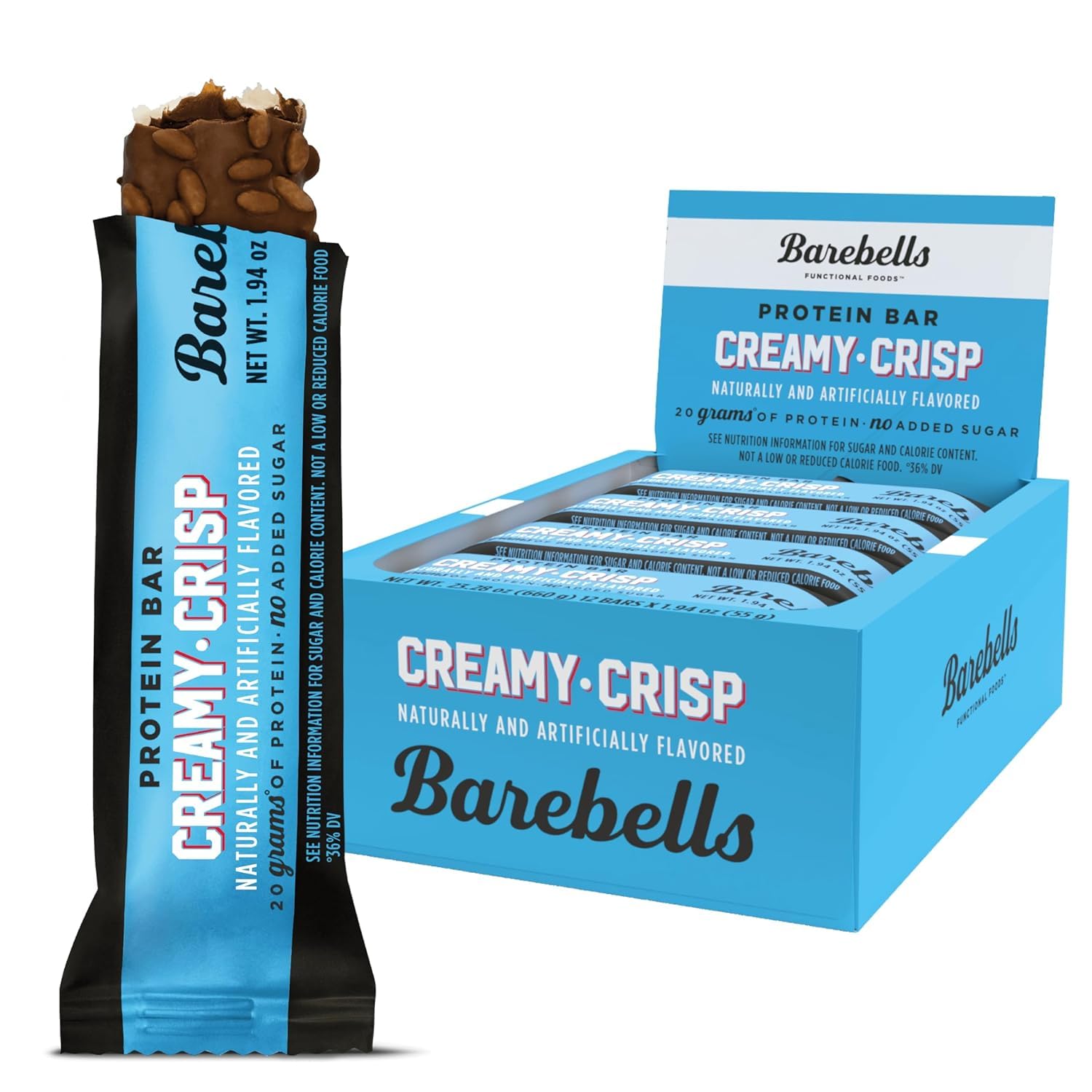 Barebells Protein Bars Salty Peanut - 12 Count, 20g High Protein Treats - Chocolate Nutrition Bar with 1g Total Sugars - On-The-Go Breakfast or Post-Workout Snack