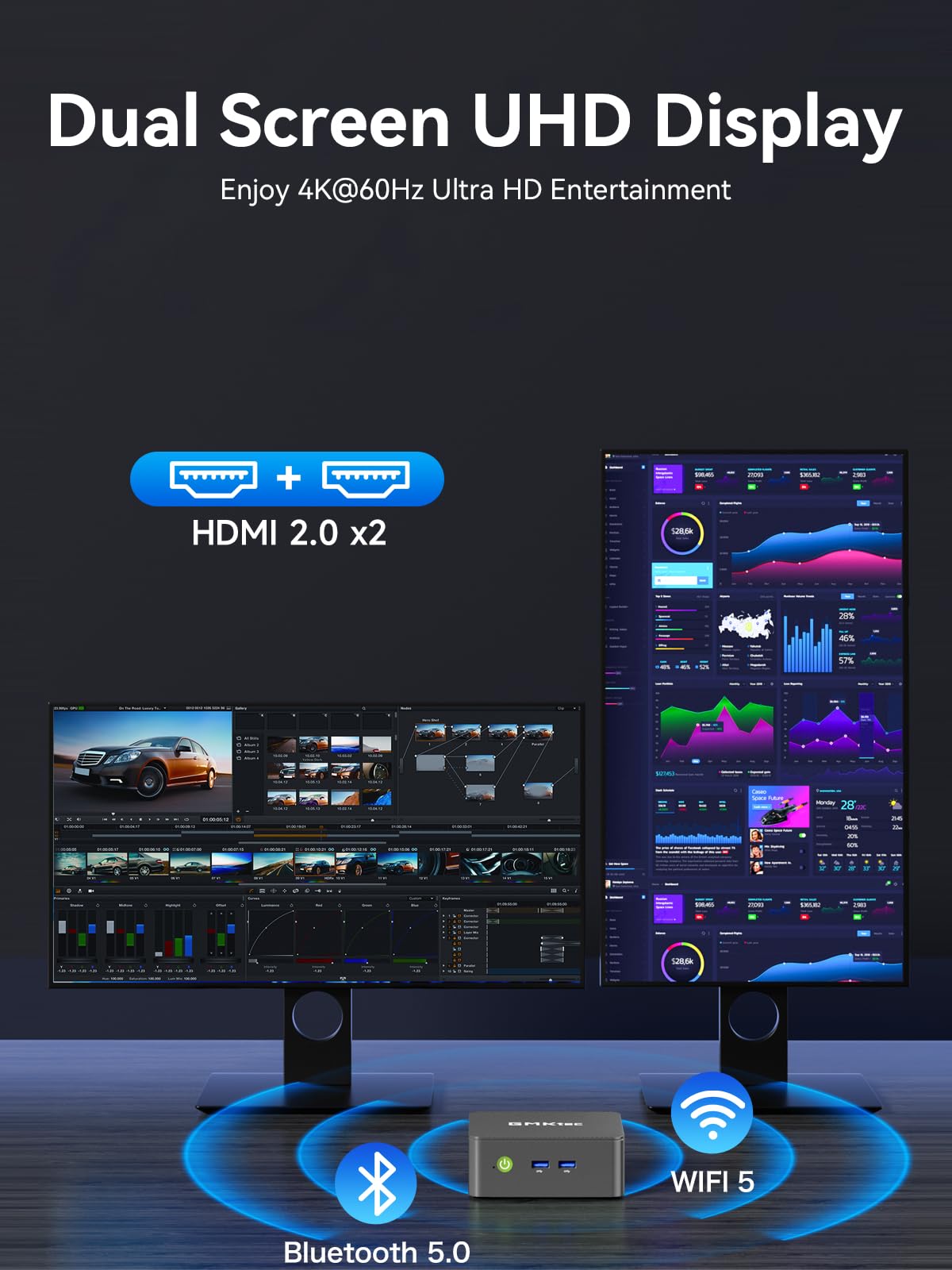 GMKtec G3 Pro Mini PC, Intel Core i3-10110U (Beats 4300U/N150) 16GB DDR4 (Dual Channel) 512GB PCIe M.2 SSD, Desktop Computer 4K Dual HDMI/USB3.2/WiFi 6/BT5.2/2.5GbE for Office, Business