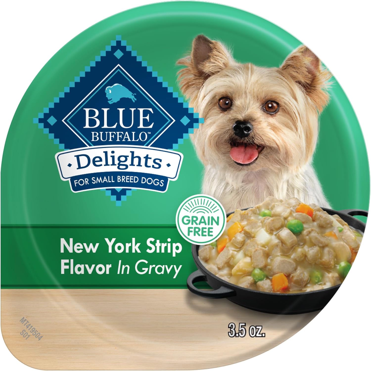Blue Buffalo Delights Small Breed Natural Wet Dog Food, Rotisserie Chicken Flavor in Gravy, 3.5-oz Cups, 12 Count