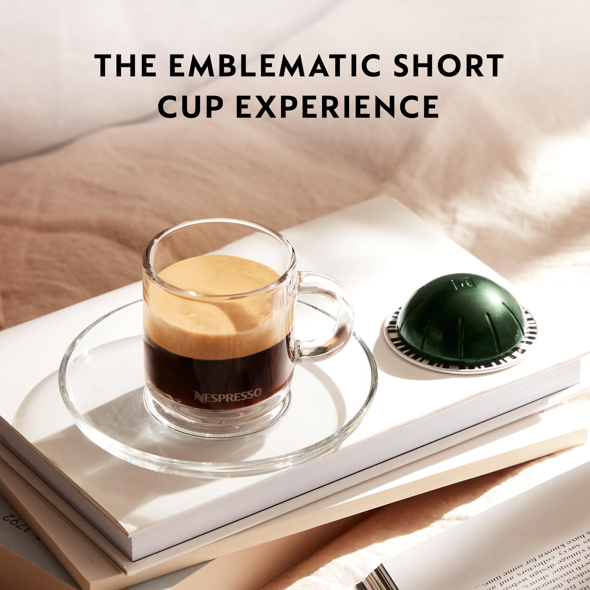 Nespresso Capsules Vertuo, Double Espresso Chiaro, Medium Roast Espresso Coffee, 30-Count Coffee Pods, Brews 2.7oz.