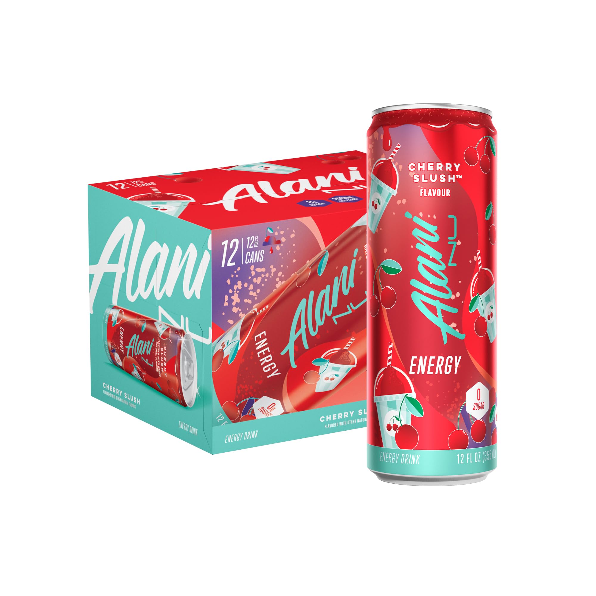 Alani Nu CHERRY TWIST Sugar Free, Low Calorie Energy Drinks, 200mg Caffeine, Biotin B Vitamins, Zero Sugar, 15 Calories, 12 Fl Oz Cans, 12 Pack0