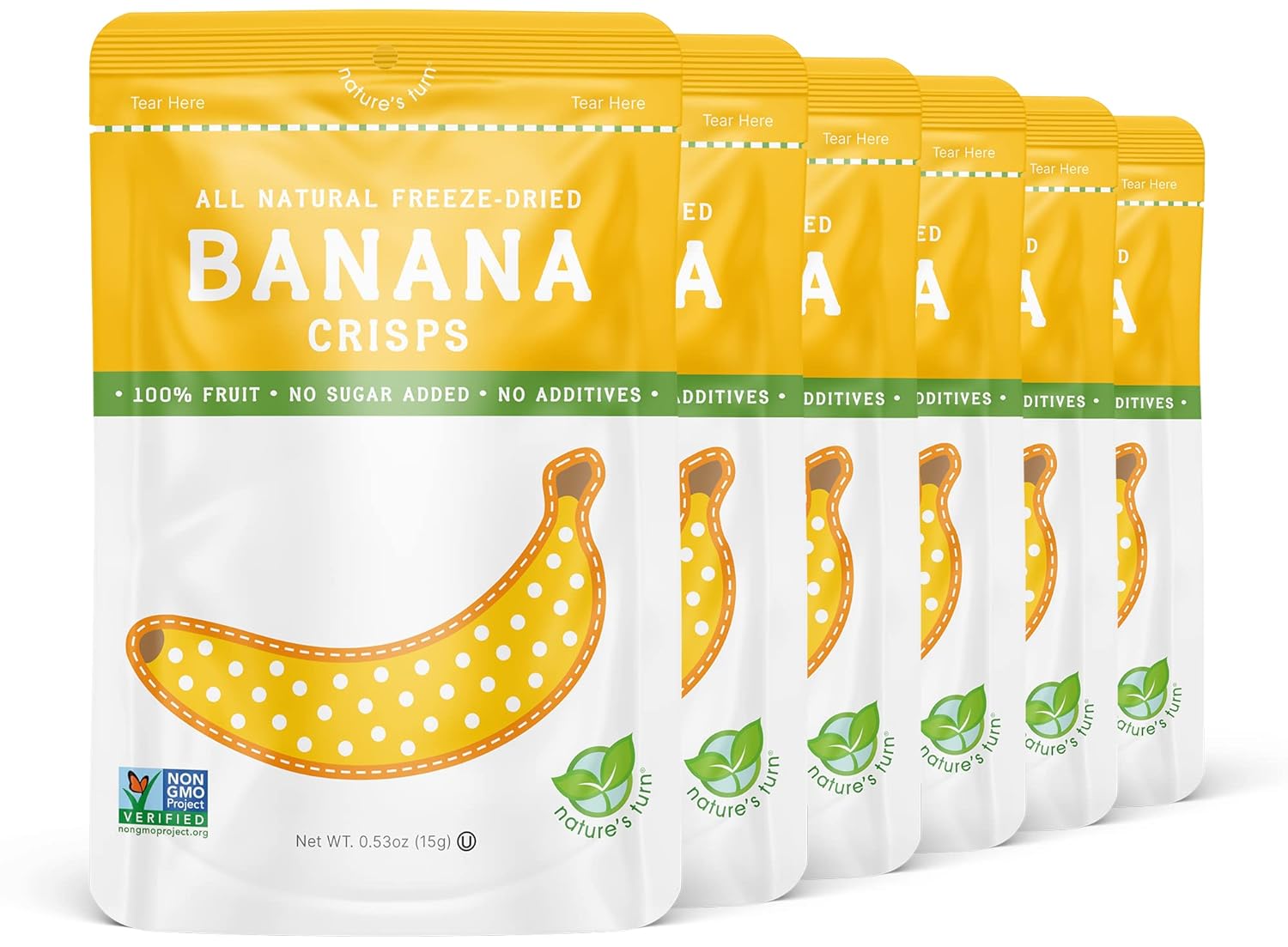 Nature’s Turn Freeze-Dried Strawberry Crisps – Healthy, Gluten-Free, Crispy & Delicious, Plant-Based Snack, Ideal for Cereal, Smoothies, School Lunches, & On-the-Go, Bags of 12 (0.53 oz Each)