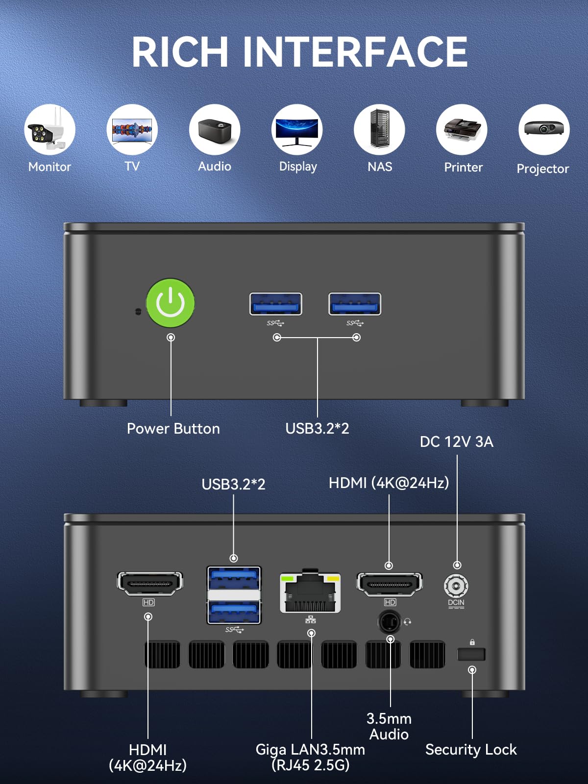 GMKtec G3 Pro Mini PC, Intel Core i3-10110U (Beats 4300U/N150) 16GB DDR4 (Dual Channel) 512GB PCIe M.2 SSD, Desktop Computer 4K Dual HDMI/USB3.2/WiFi 6/BT5.2/2.5GbE for Office, Business