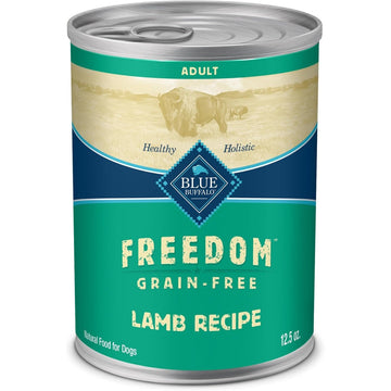Blue Buffalo Freedom Grain-Free Wet Dog Food, Free of Glutens & Artificial Preservatives, Made with Natural Ingredients, Lamb Recipe, 12.5-oz. Cans (12 Count)