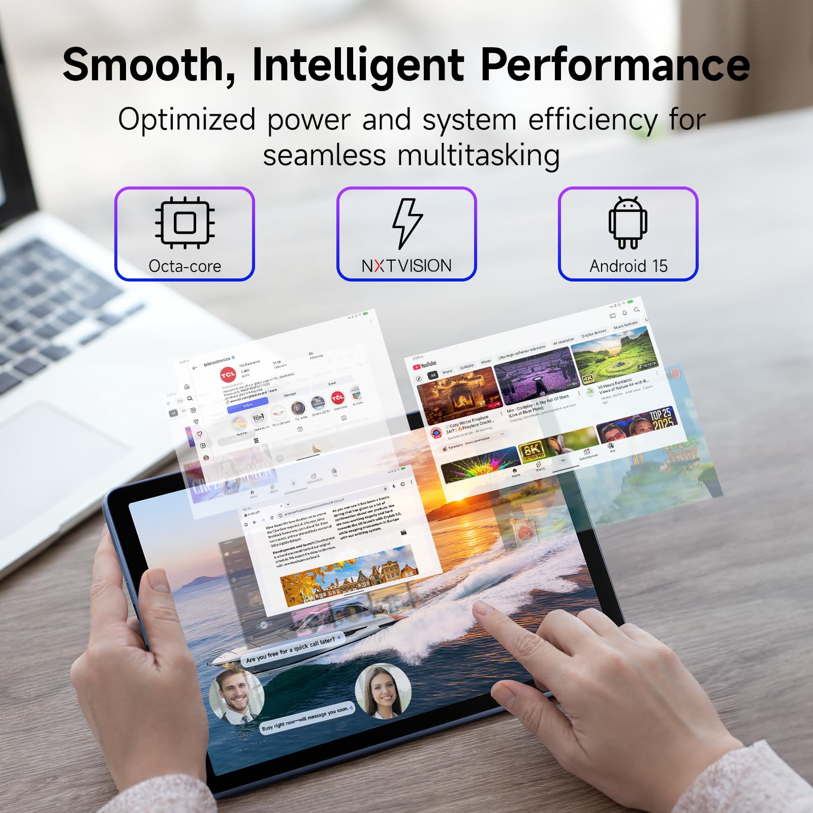 TCL TAB 10 Gen 4 Android Tablet, 10.1” FHD Display, Octa-Core CPU, 12GB RAM (4+8GB), 128GB Storage, 6000mAh Battery, Android 15, Wi-Fi, Metal Body, Tablet for Work, Study, Entertainment & Family Use